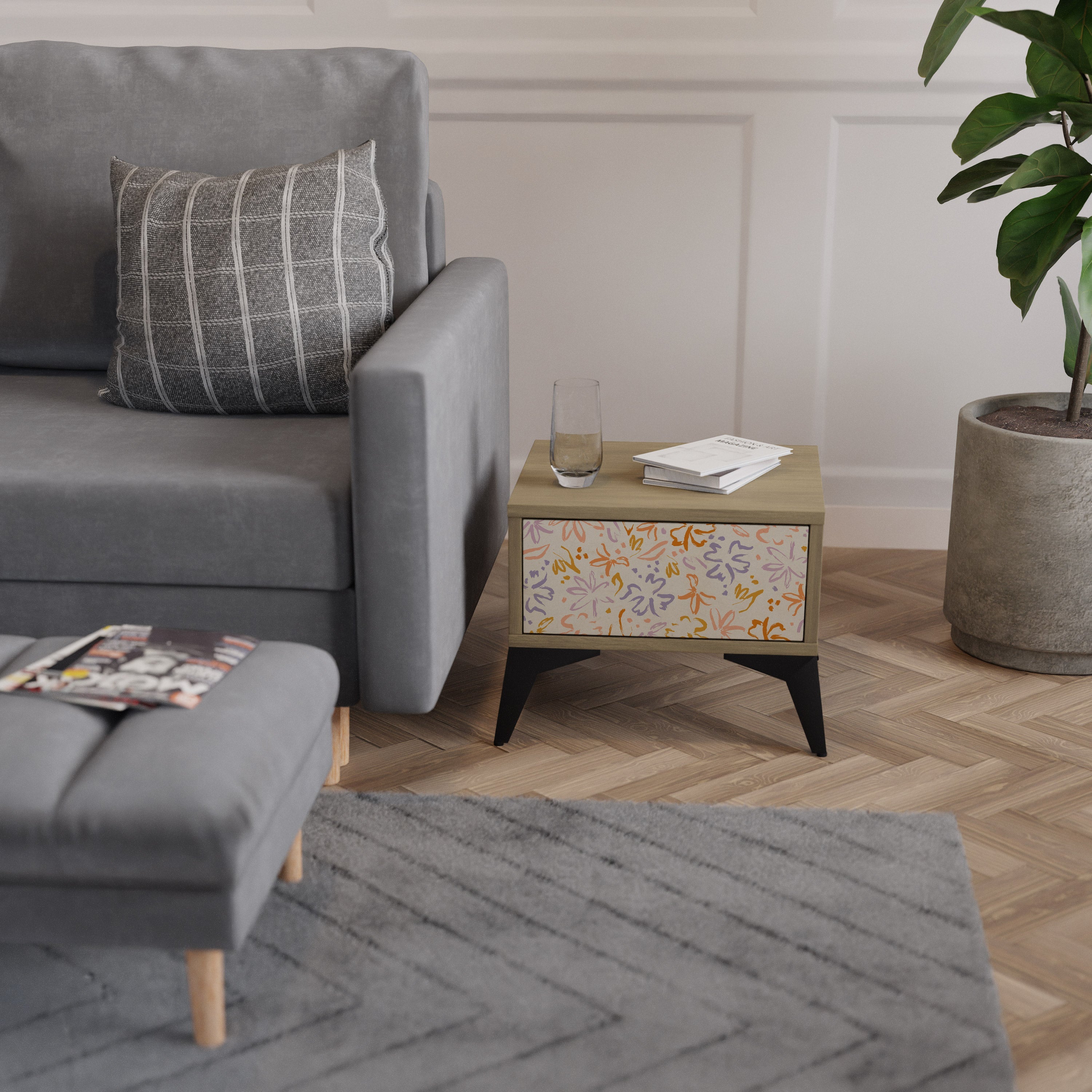 SPRING WHIMSY Nachttisch in Eichenoptik