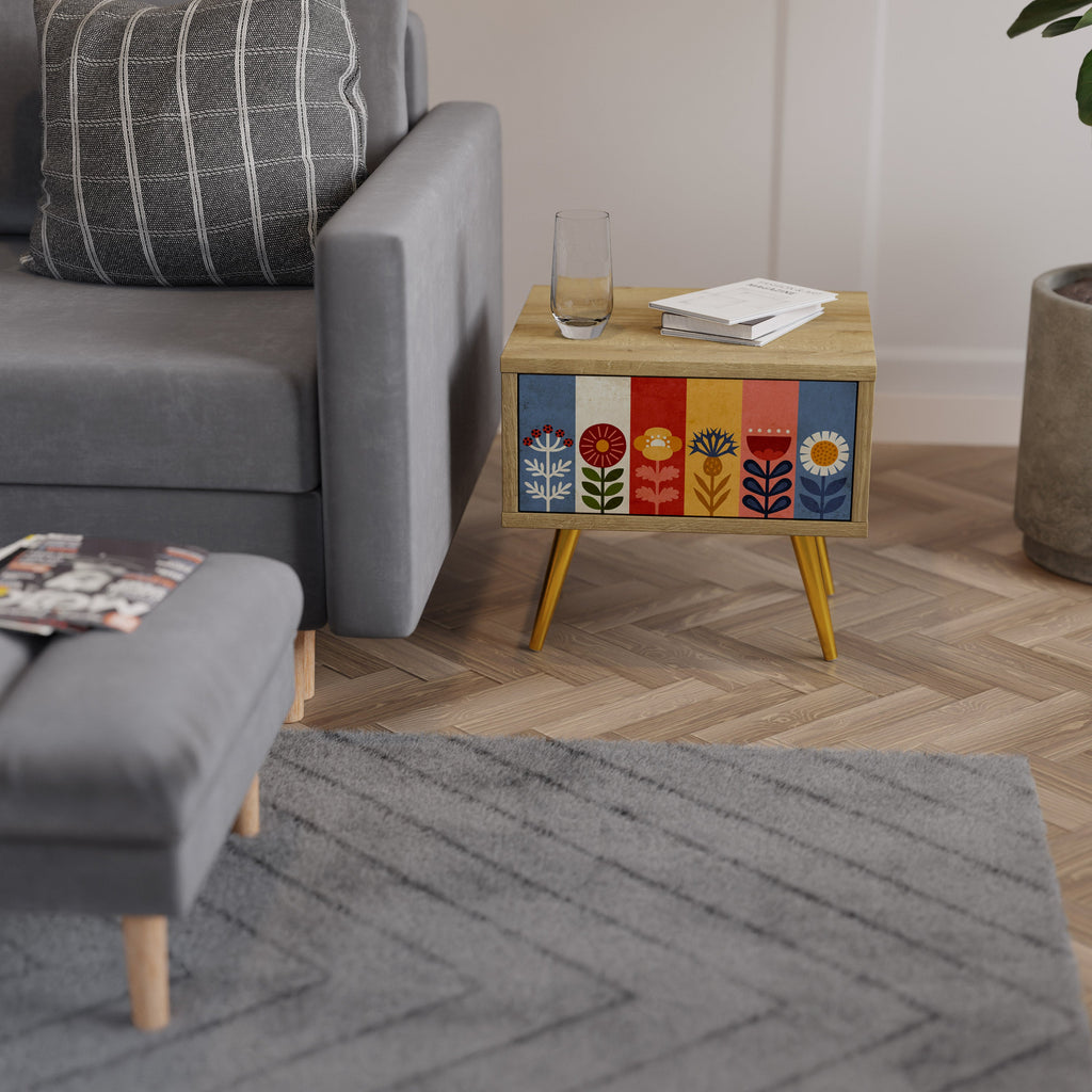 SCANDIC FLOWERET Nachttisch in Eichenoptik