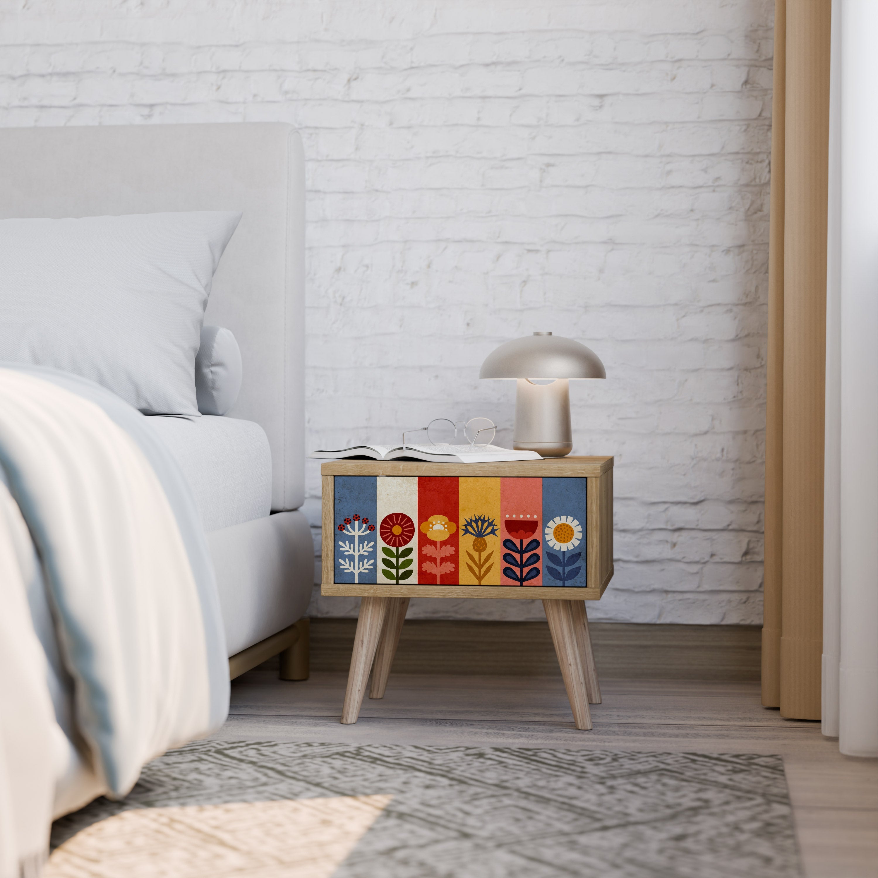 SCANDIC FLOWERET Nachttisch in Eichenoptik