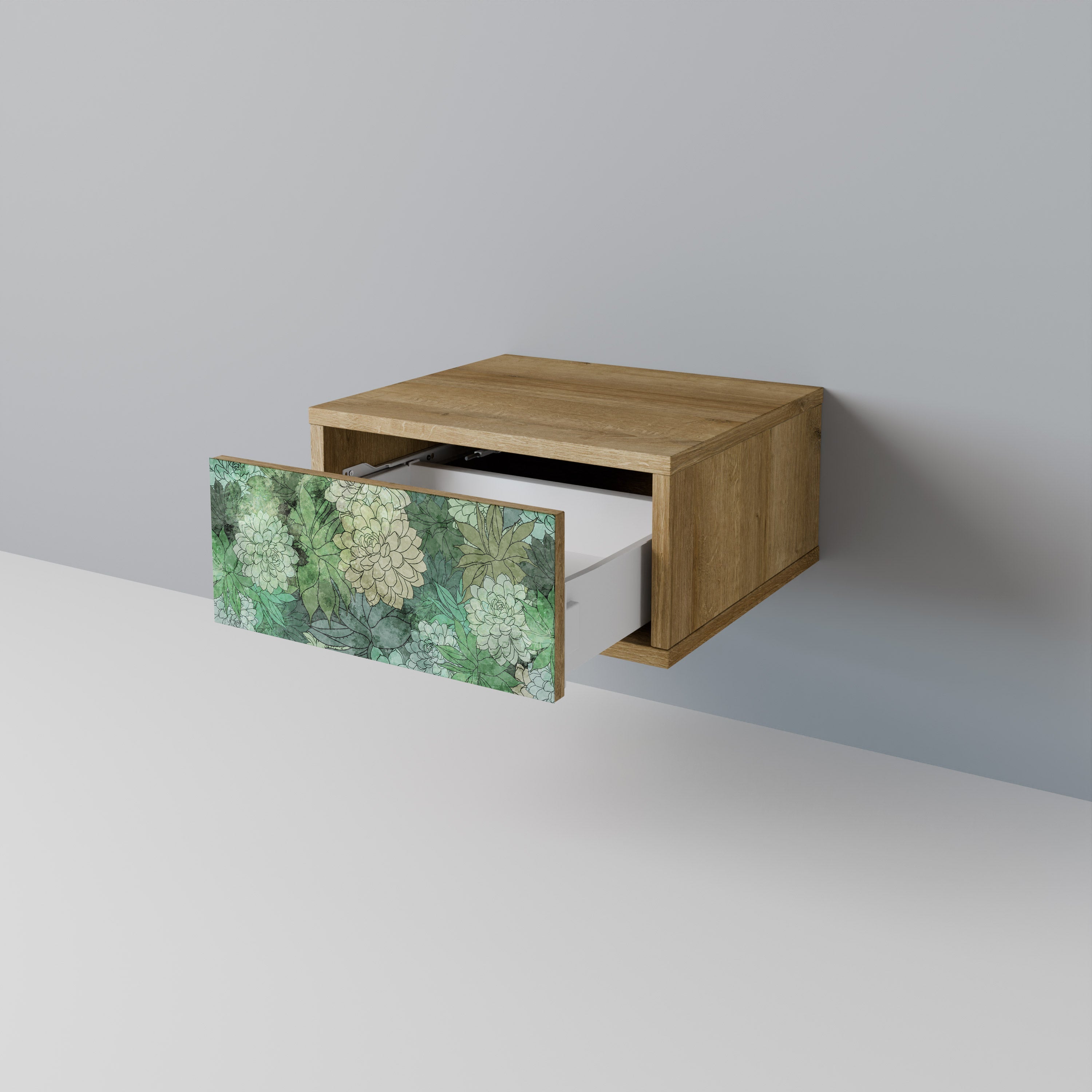 SUCCULENT CLUSTER Nachttisch in Eichenoptik