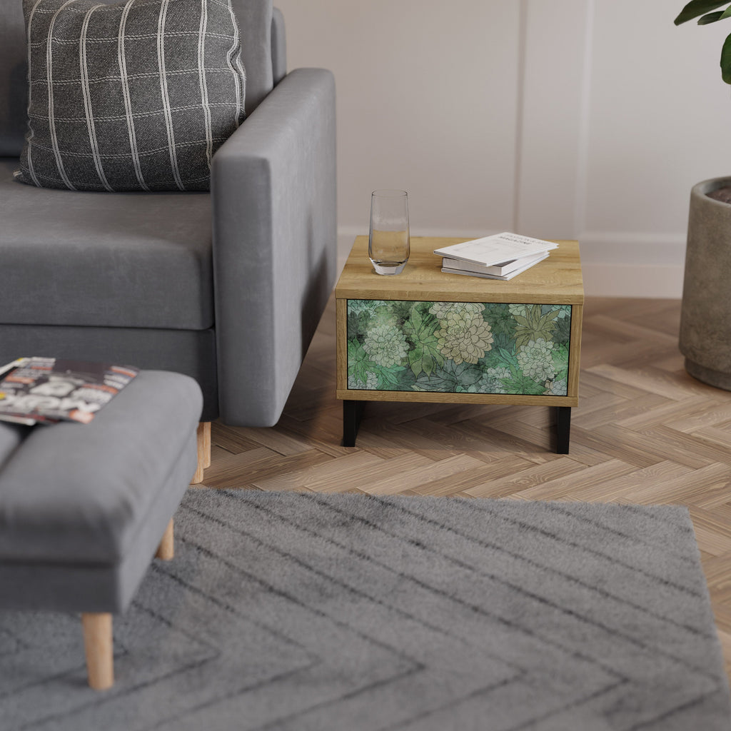 SUCCULENT CLUSTER Nachttisch in Eichenoptik