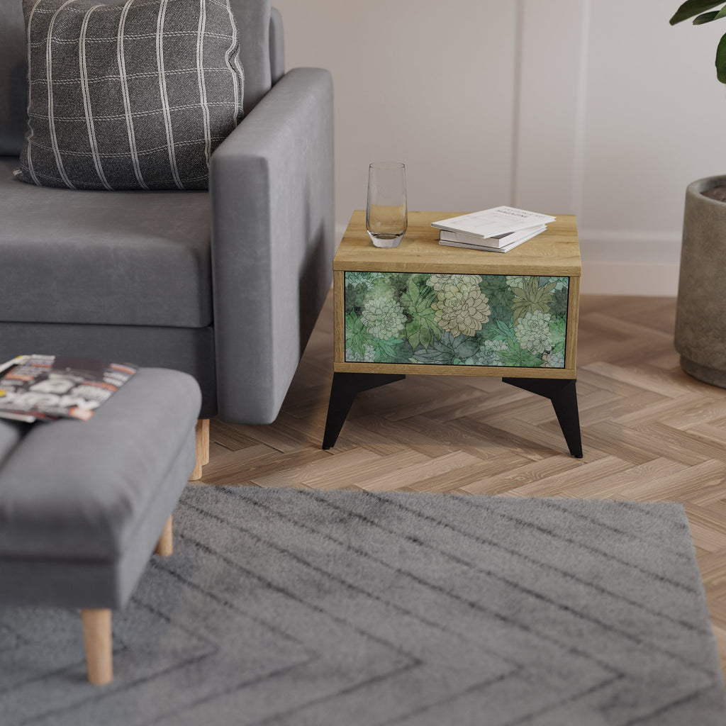 SUCCULENT CLUSTER Nachttisch in Eichenoptik