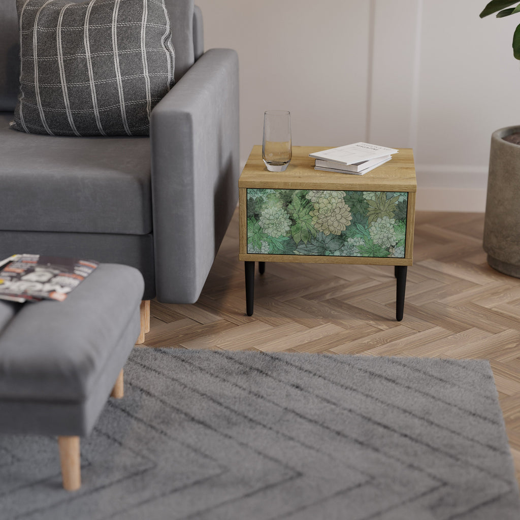 SUCCULENT CLUSTER Nachttisch in Eichenoptik