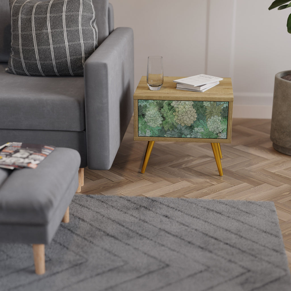 SUCCULENT CLUSTER Nachttisch in Eichenoptik