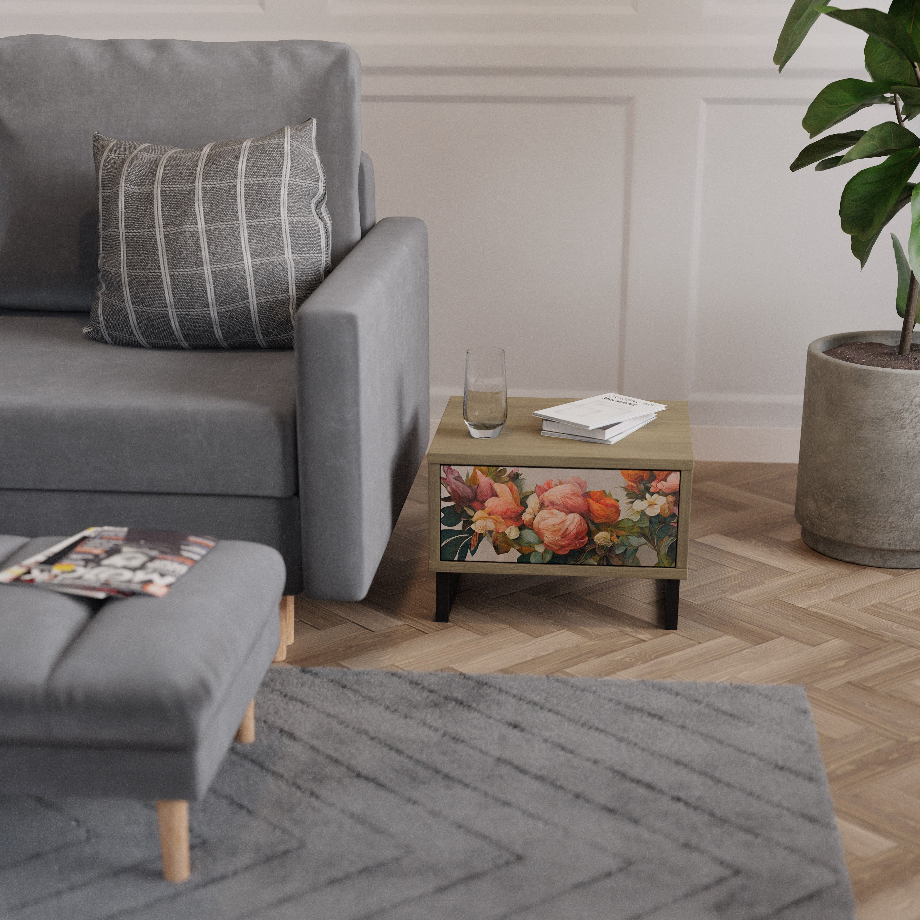 STYLISH BEAUTY Nachttisch in Eichenoptik