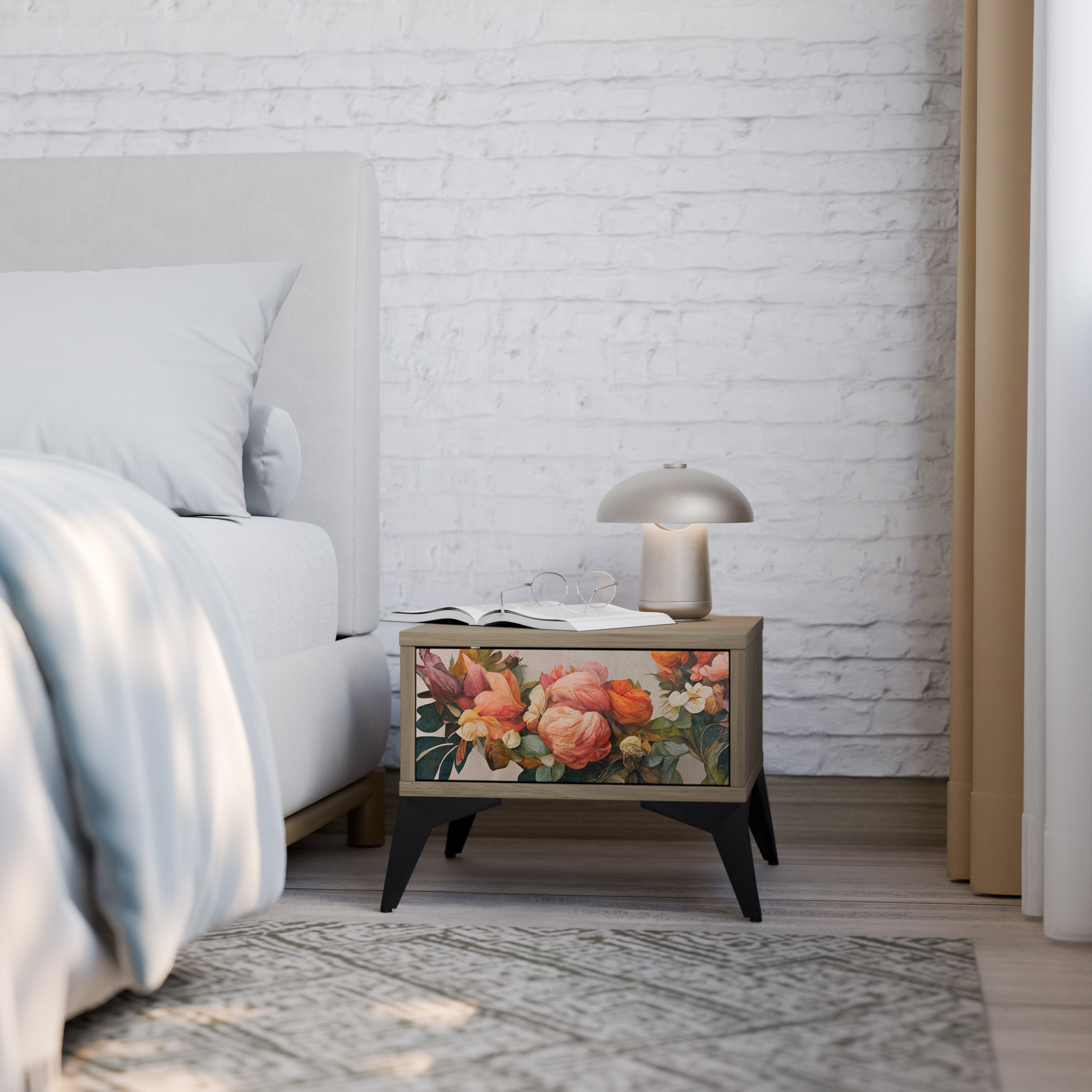 STYLISH BEAUTY Nachttisch in Eichenoptik