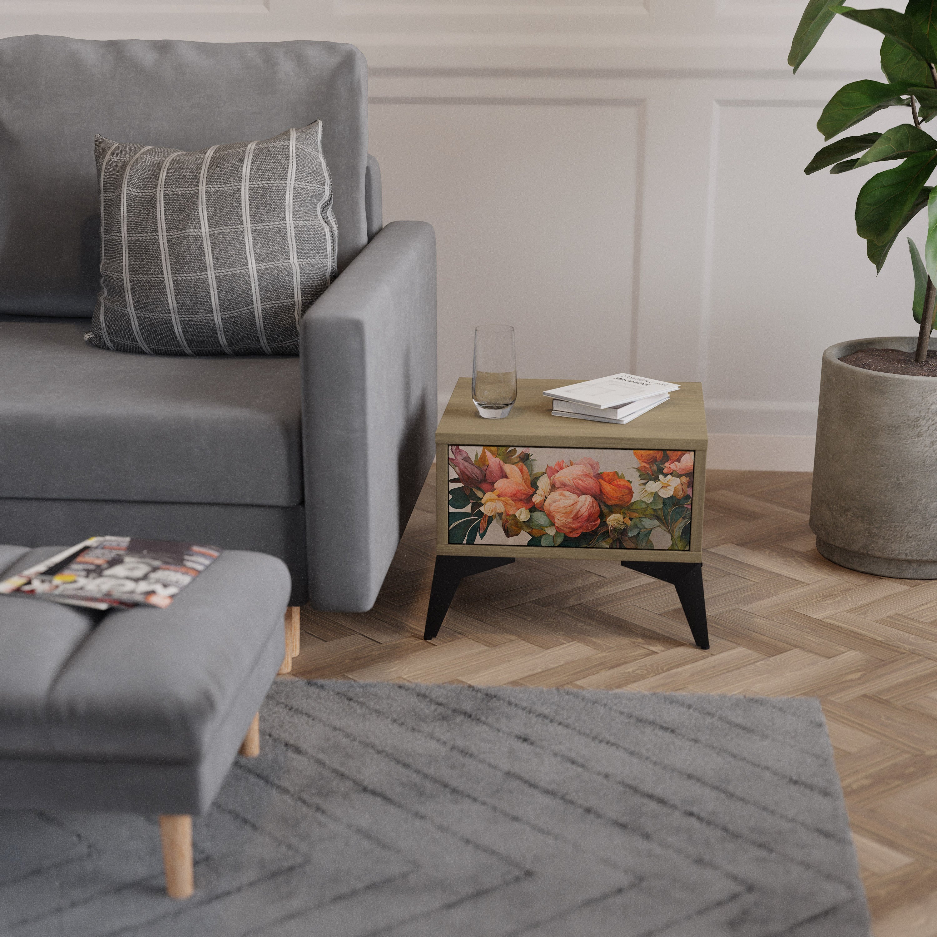 STYLISH BEAUTY Nachttisch in Eichenoptik