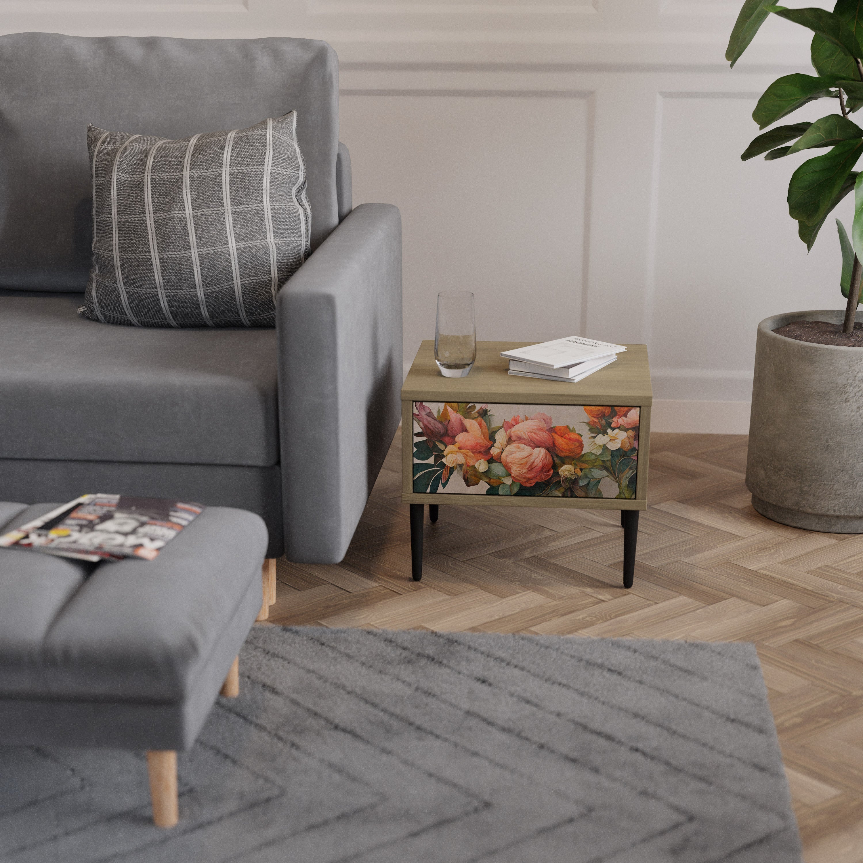 STYLISH BEAUTY Nachttisch in Eichenoptik