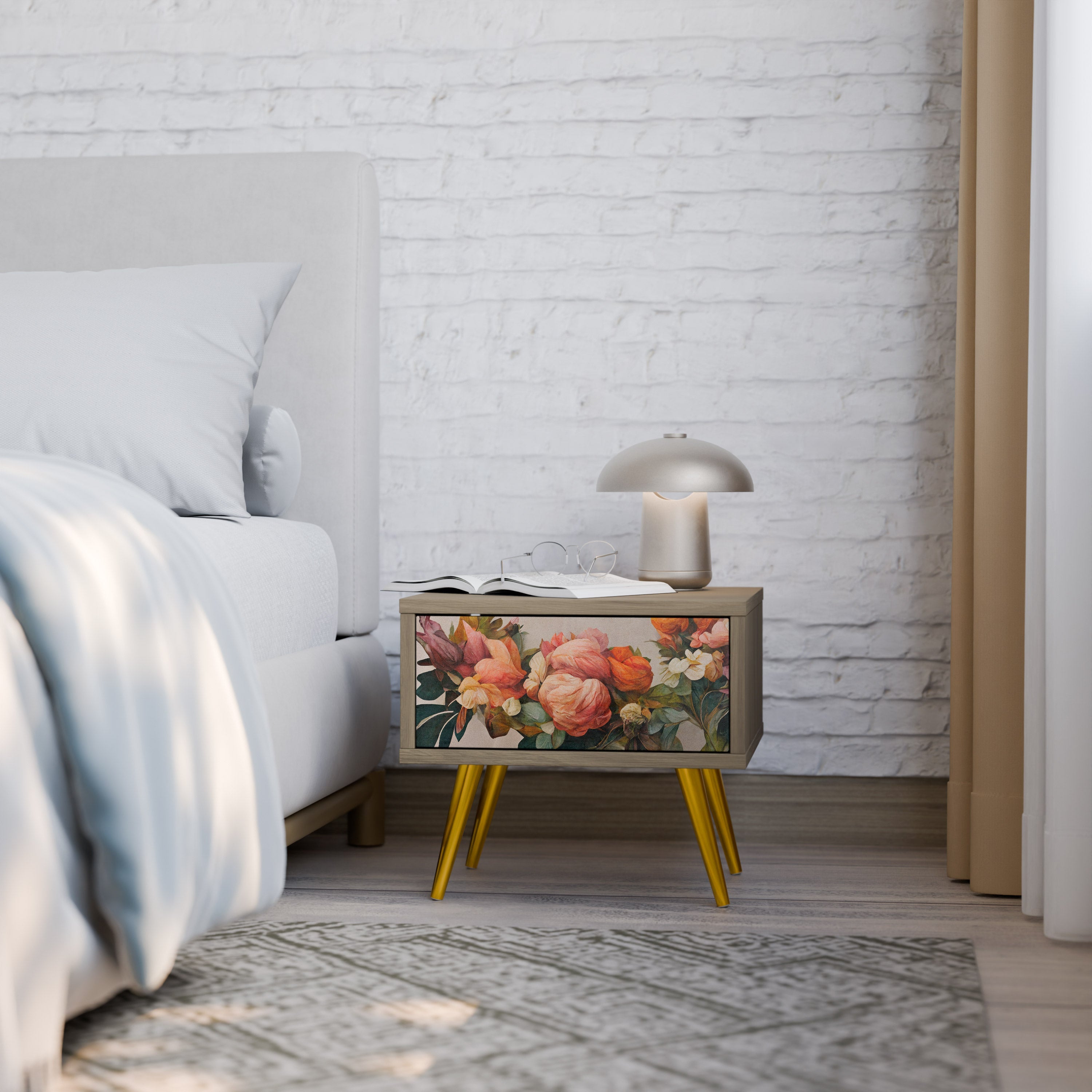STYLISH BEAUTY Nachttisch in Eichenoptik