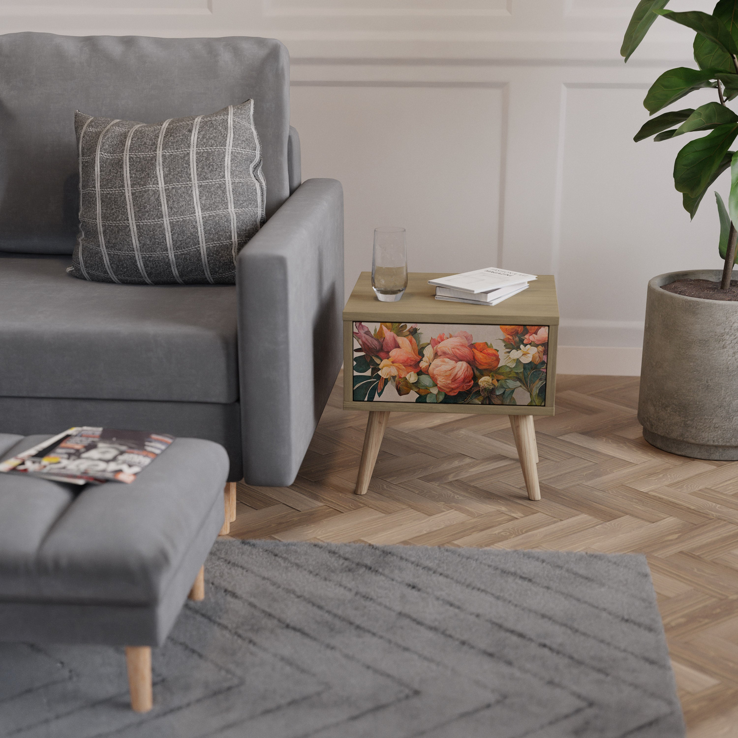 STYLISH BEAUTY Nachttisch in Eichenoptik