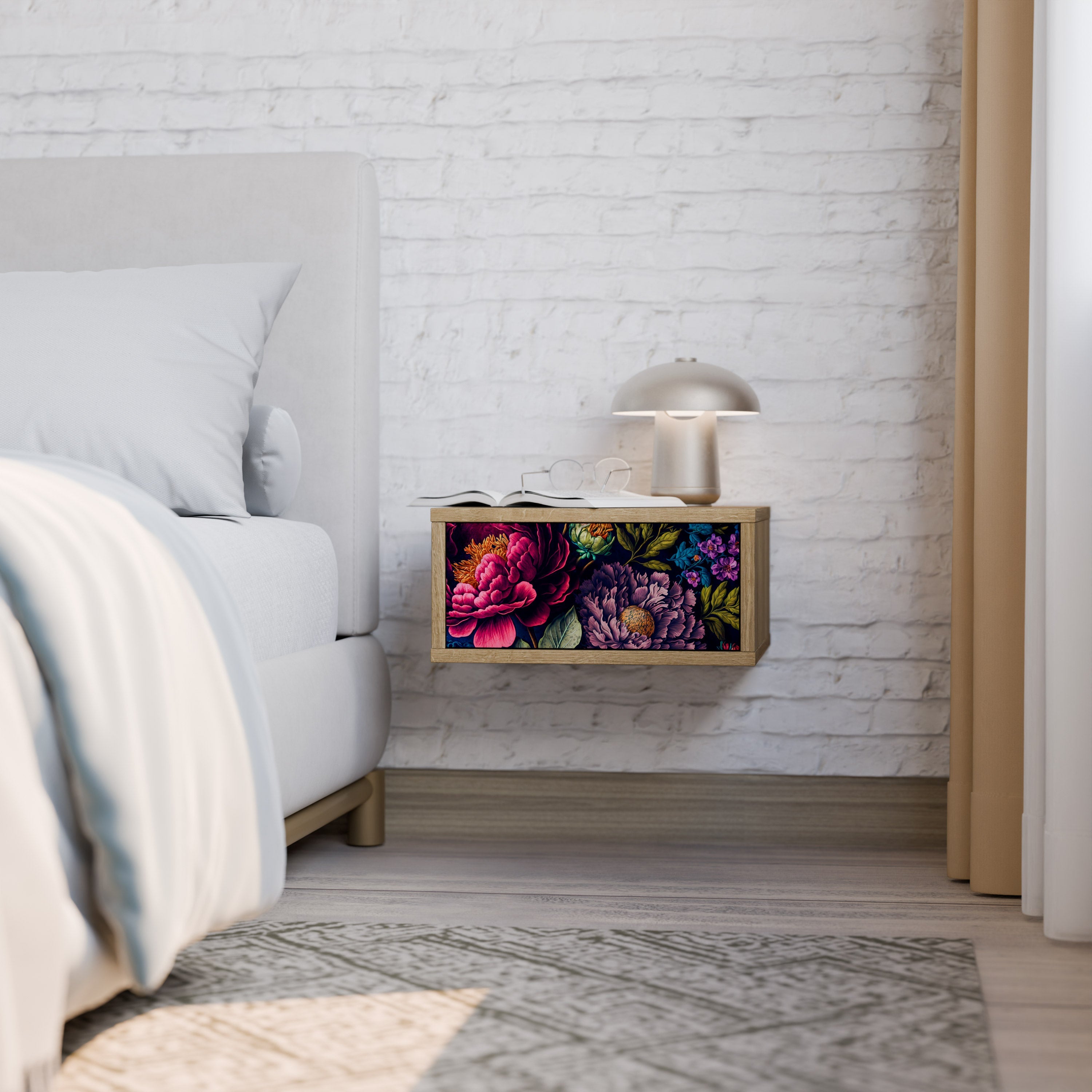 BLOOMING ELEGANCE Nachttisch in Eichenoptik