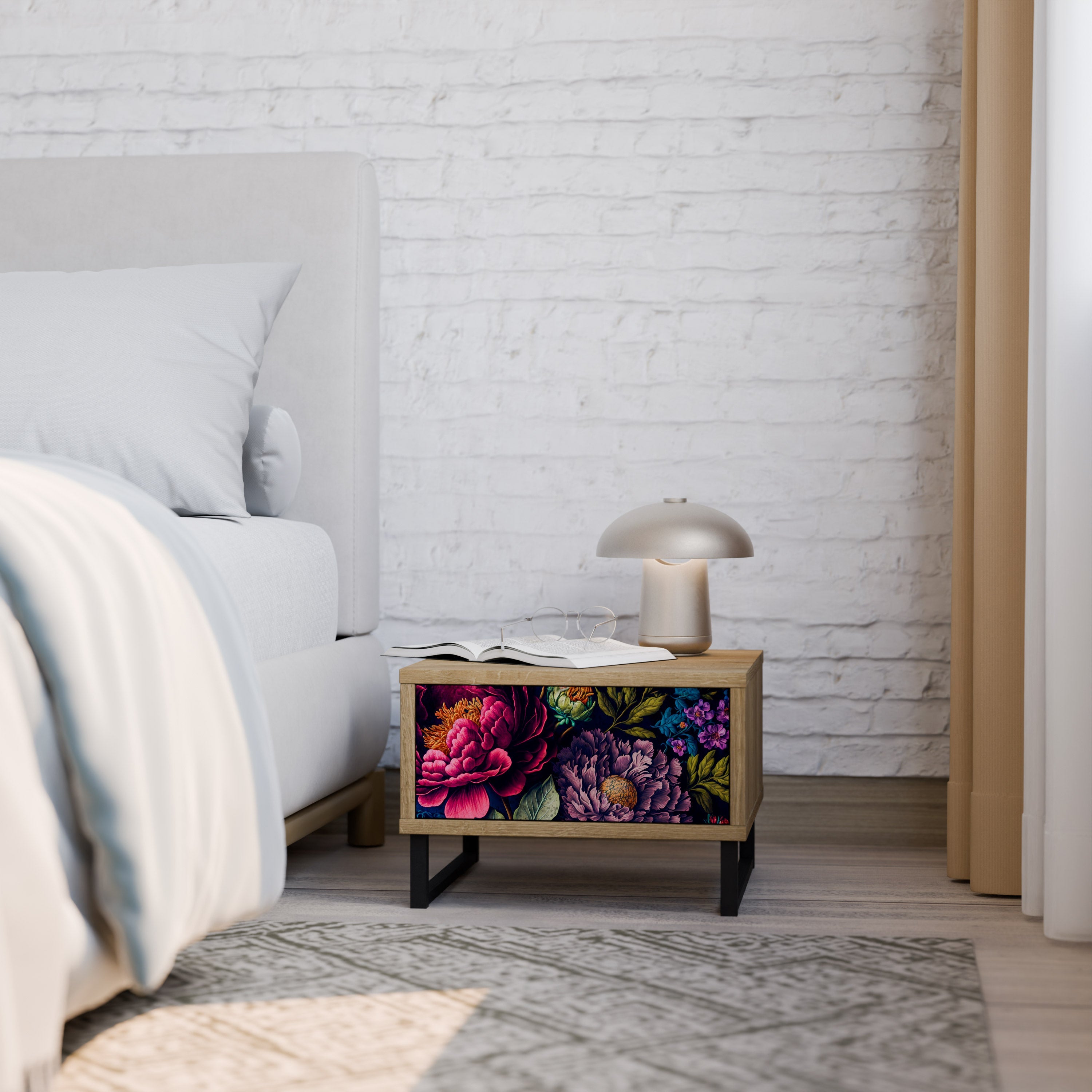 BLOOMING ELEGANCE Nachttisch in Eichenoptik
