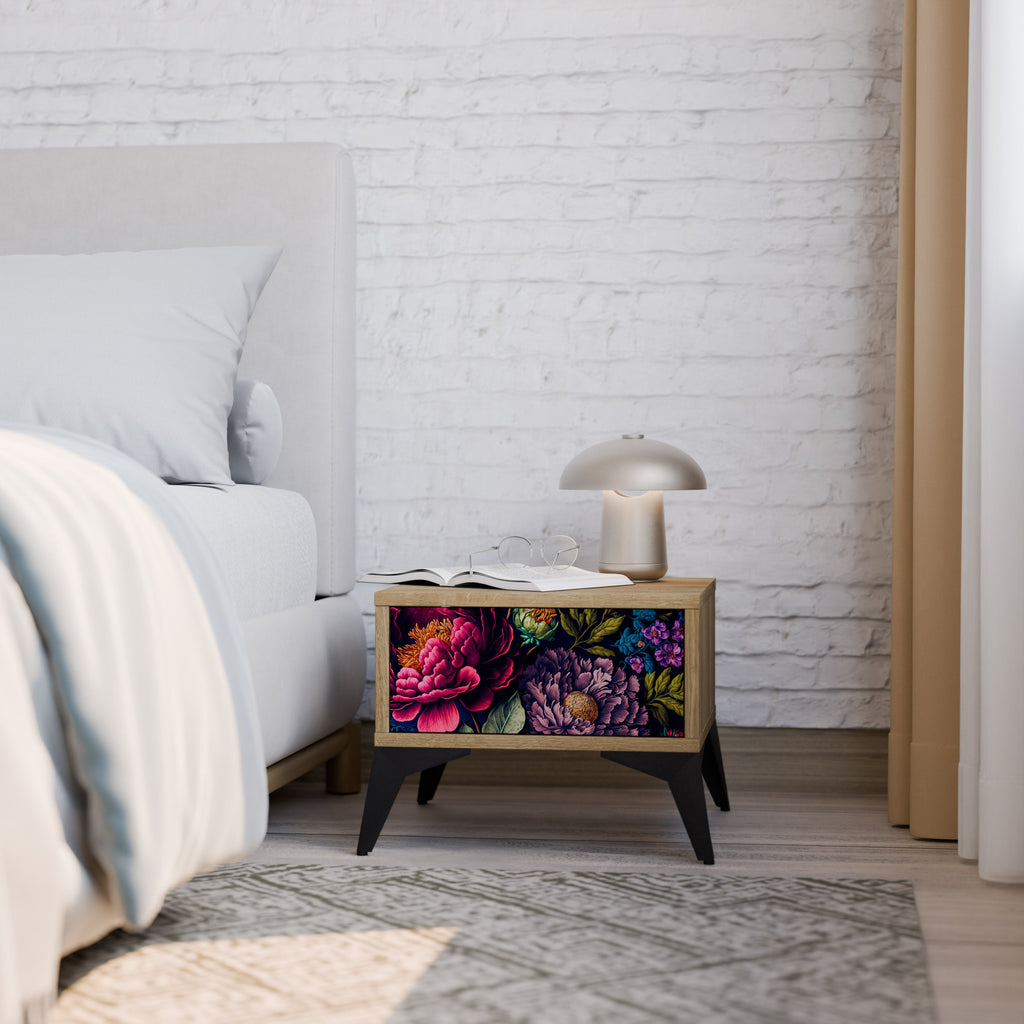 BLOOMING ELEGANCE Nachttisch in Eichenoptik