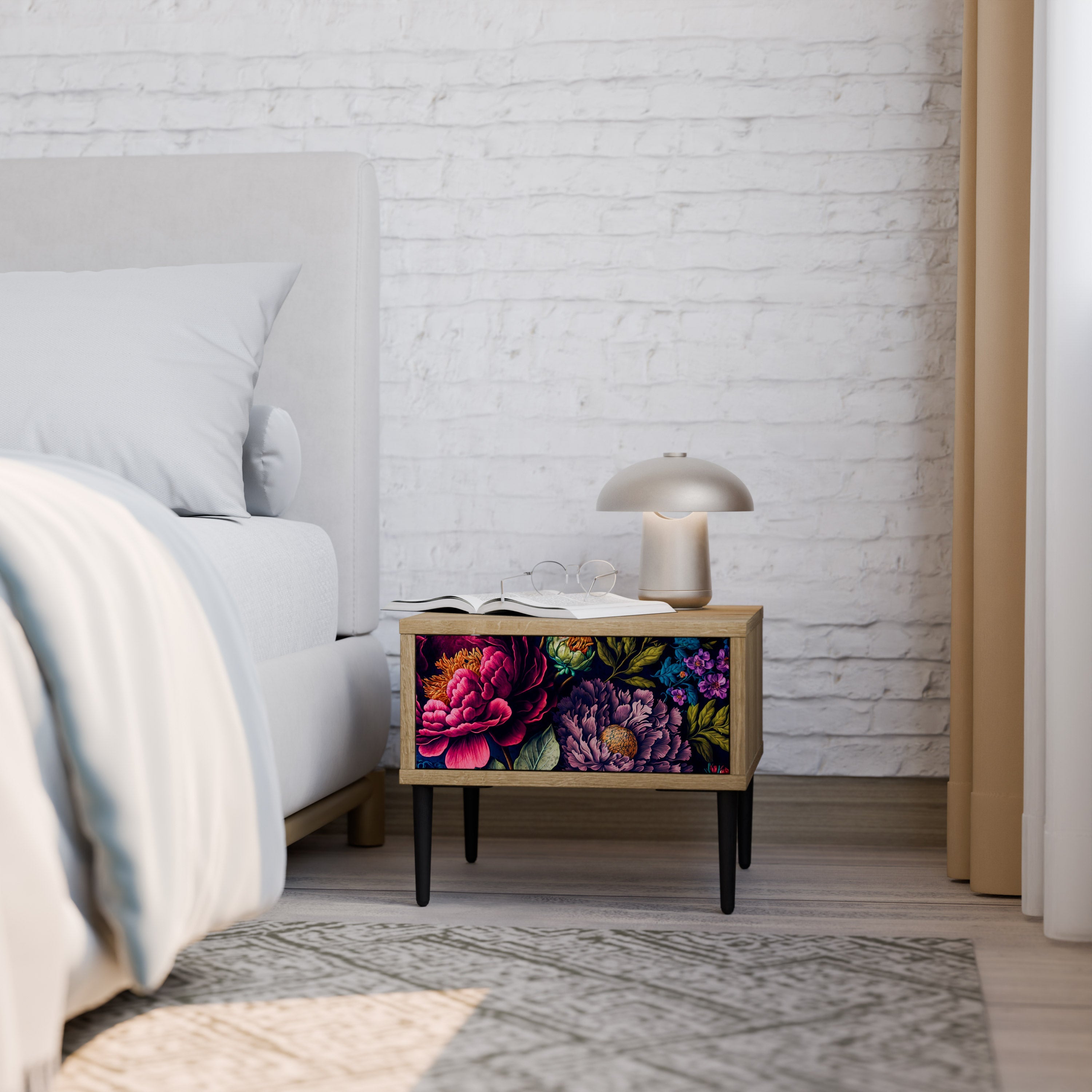 BLOOMING ELEGANCE Nachttisch in Eichenoptik