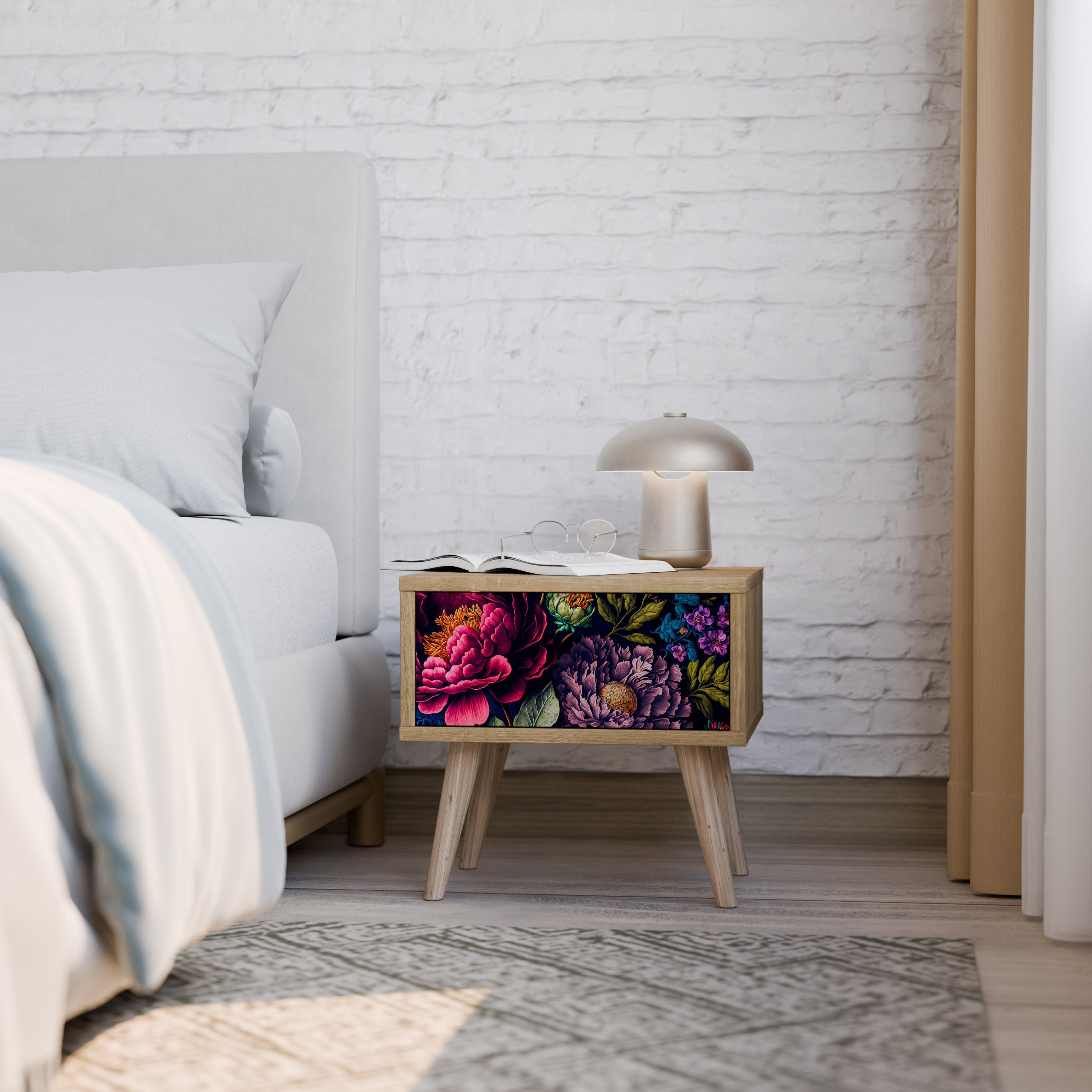 BLOOMING ELEGANCE Nachttisch in Eichenoptik