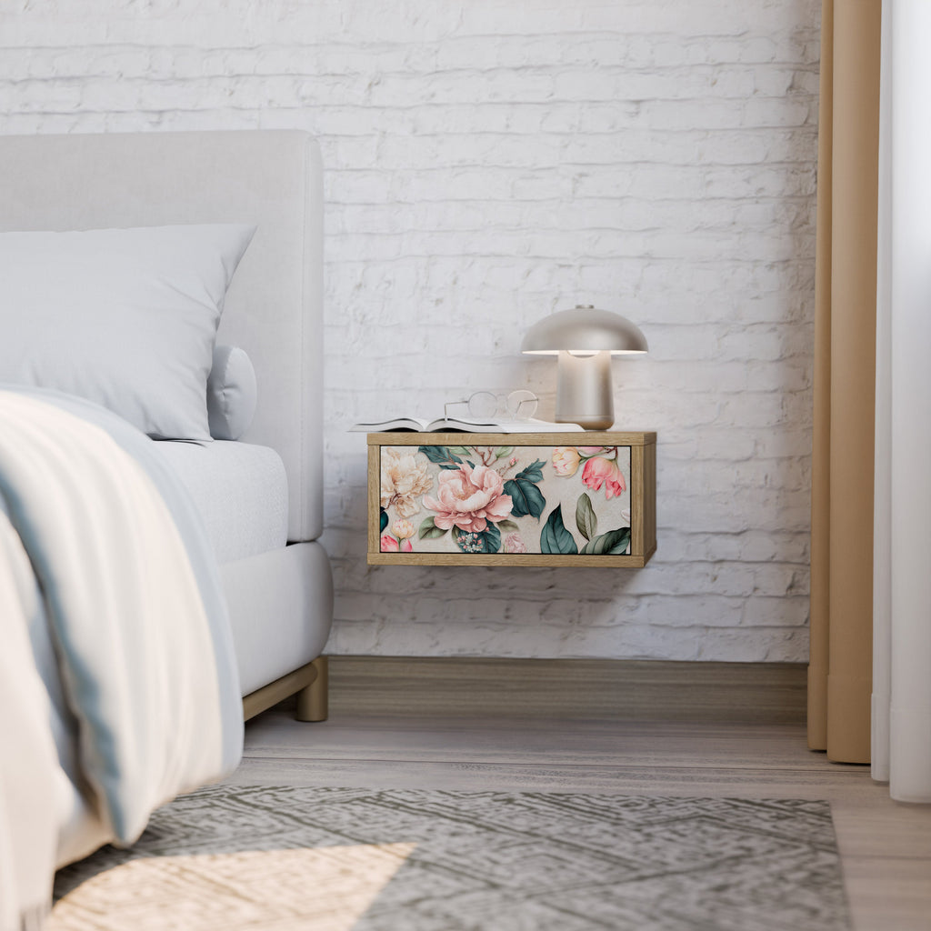 FLORAL GRACE Nachttisch in Eichenoptik