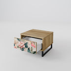FLORAL GRACE Nightstand in Oak Effect