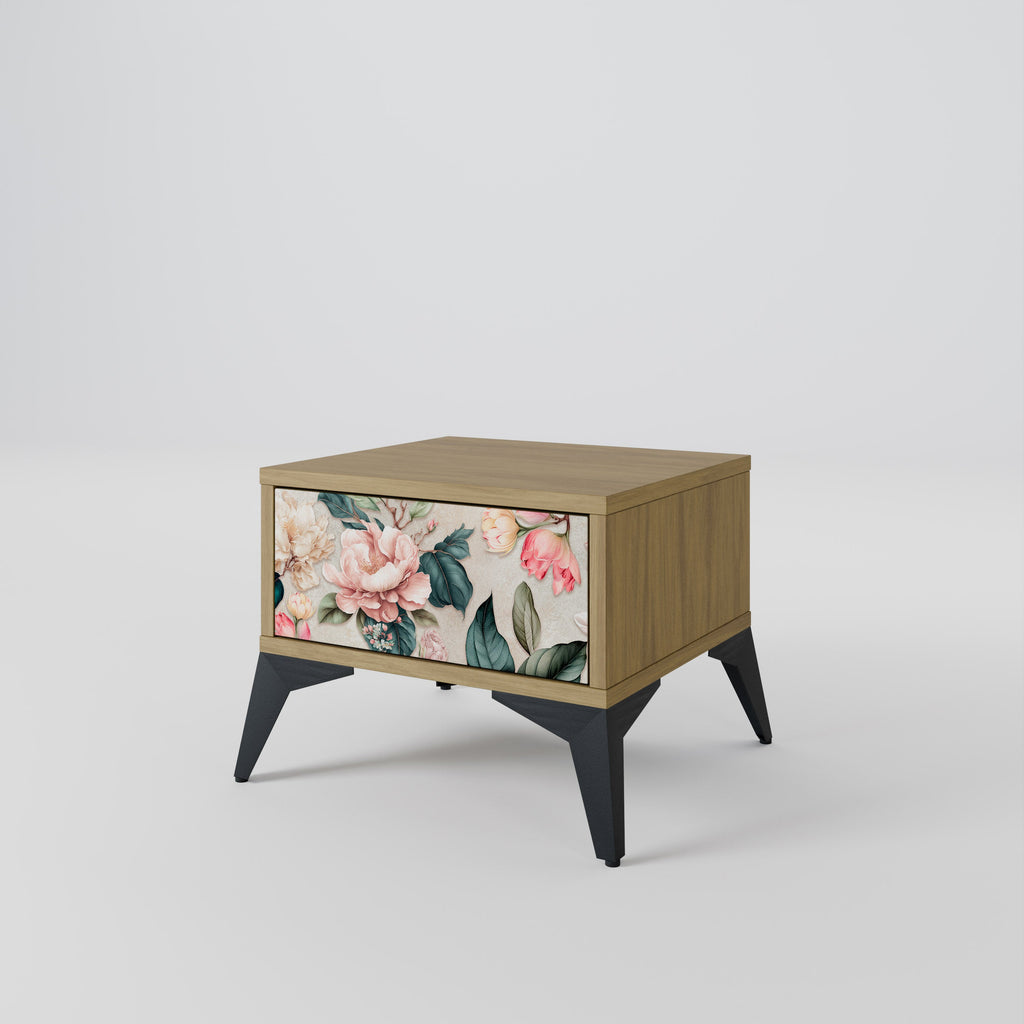 FLORAL GRACE Nachttisch in Eichenoptik