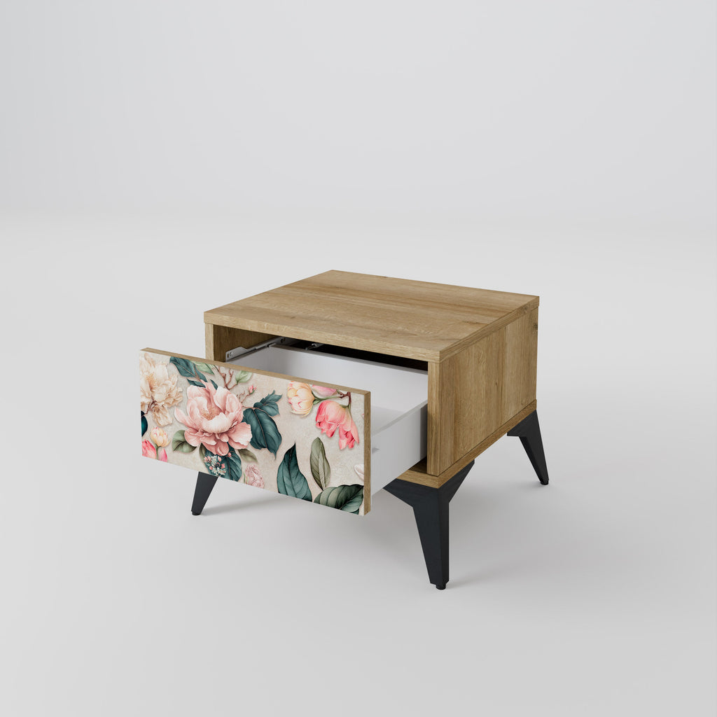 FLORAL GRACE Nachttisch in Eichenoptik