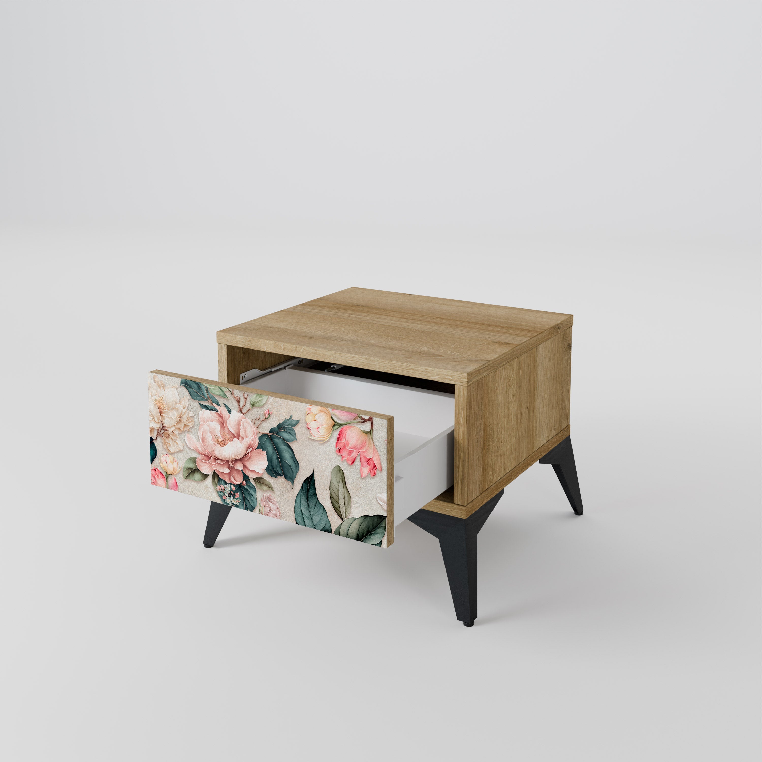 FLORAL GRACE Nachttisch in Eichenoptik