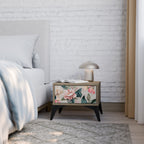 FLORAL GRACE Nightstand in Oak Effect
