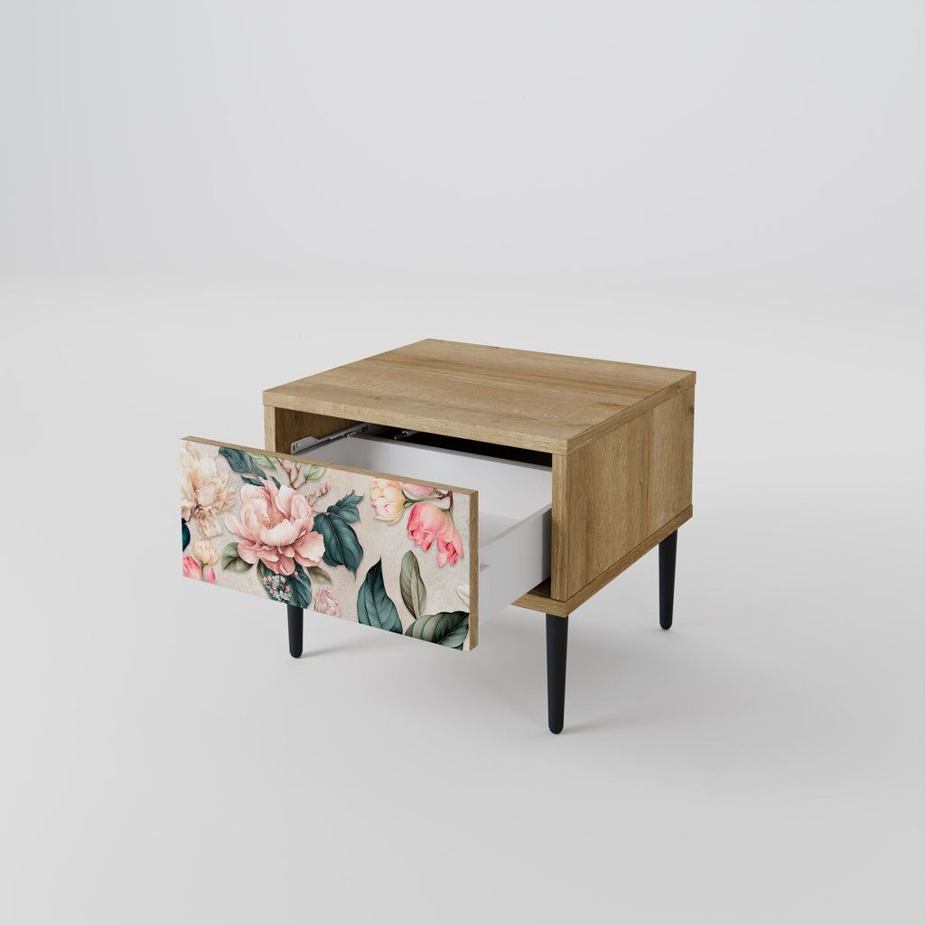 FLORAL GRACE Nachttisch in Eichenoptik