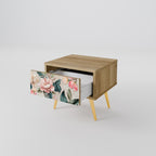 FLORAL GRACE Nightstand in Oak Effect
