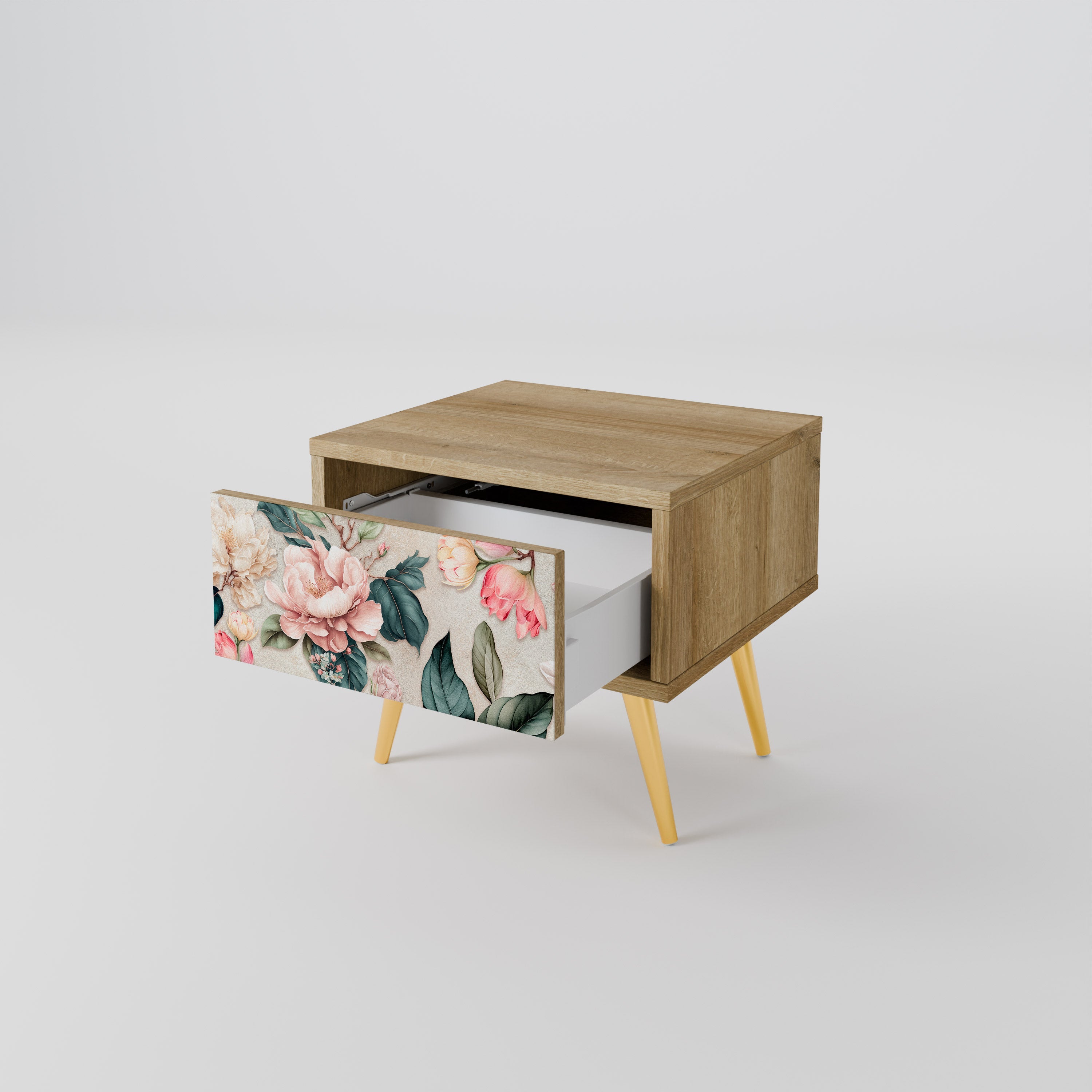 FLORAL GRACE Nachttisch in Eichenoptik