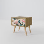 FLORAL GRACE Nightstand in Oak Effect