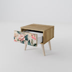 FLORAL GRACE Nightstand in Oak Effect