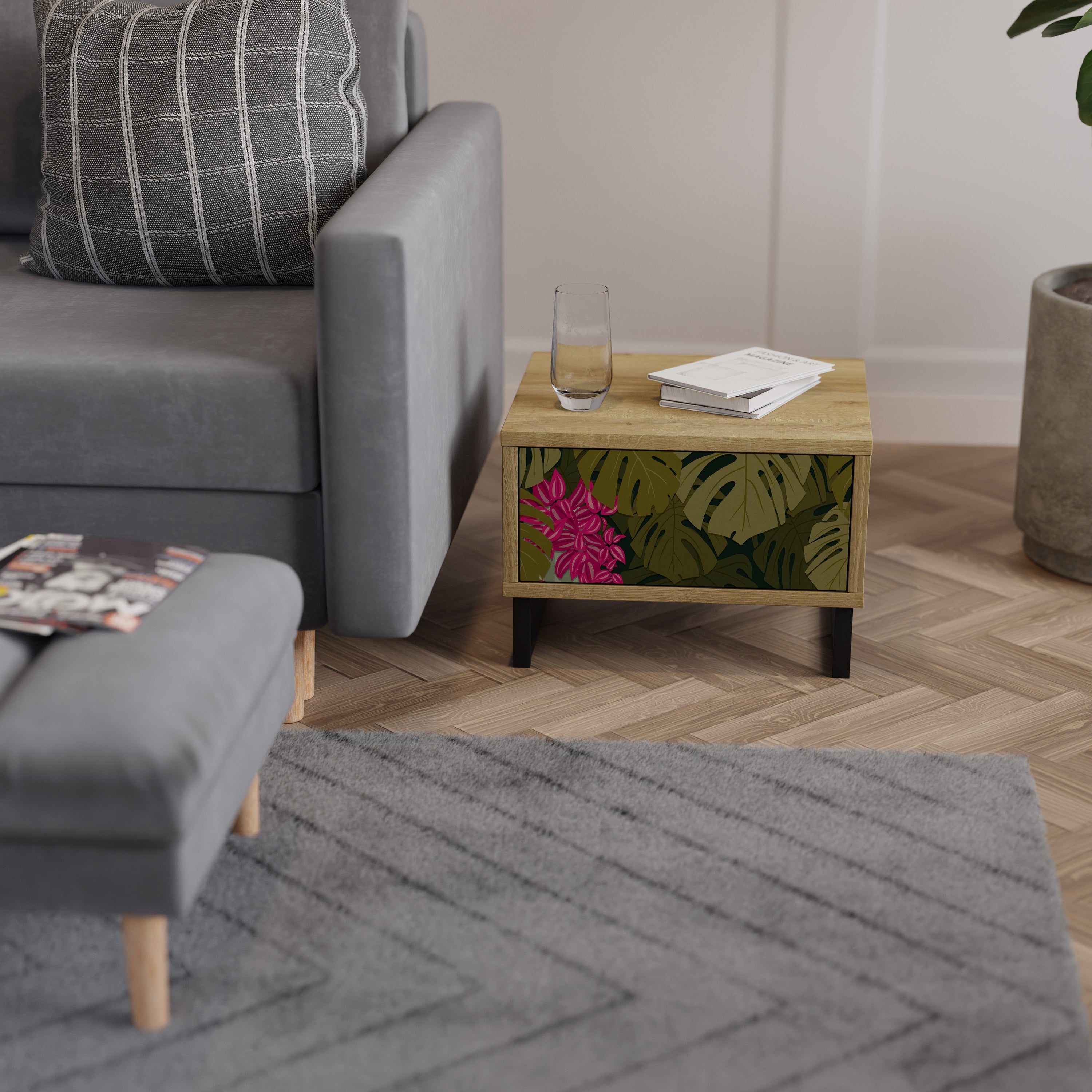 TROPICAL BEAUTY Nachttisch in Eichenoptik