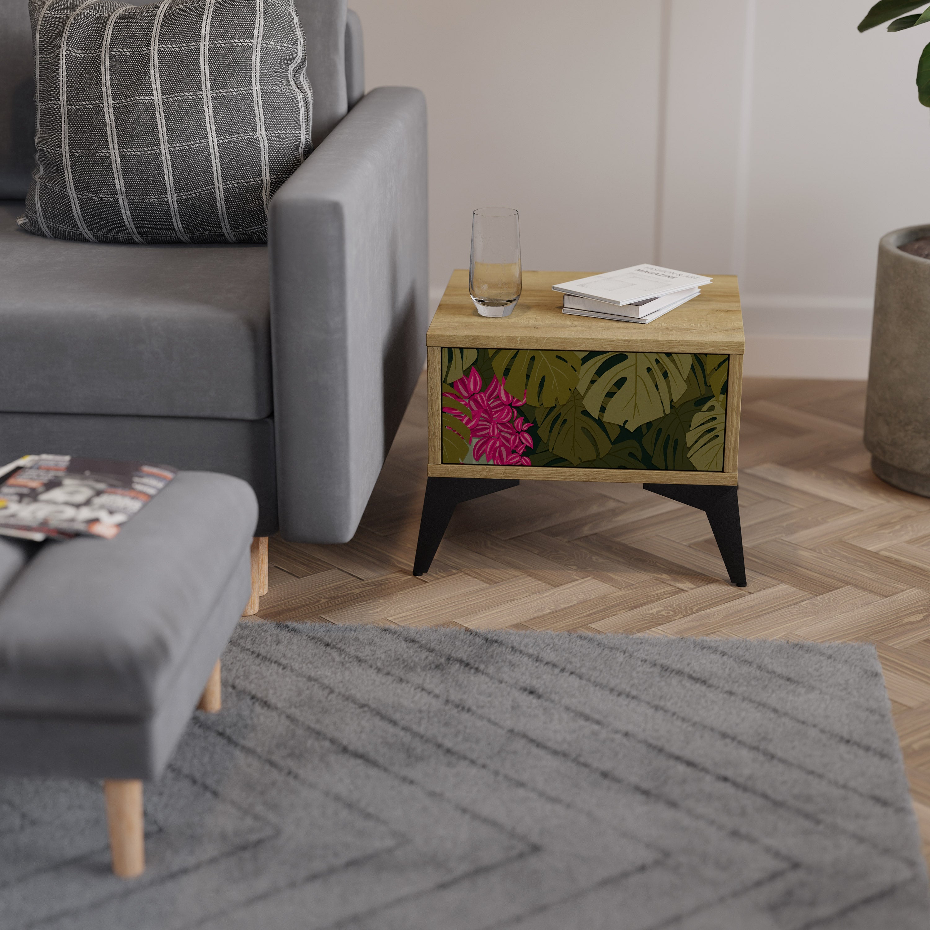 TROPICAL BEAUTY Nachttisch in Eichenoptik