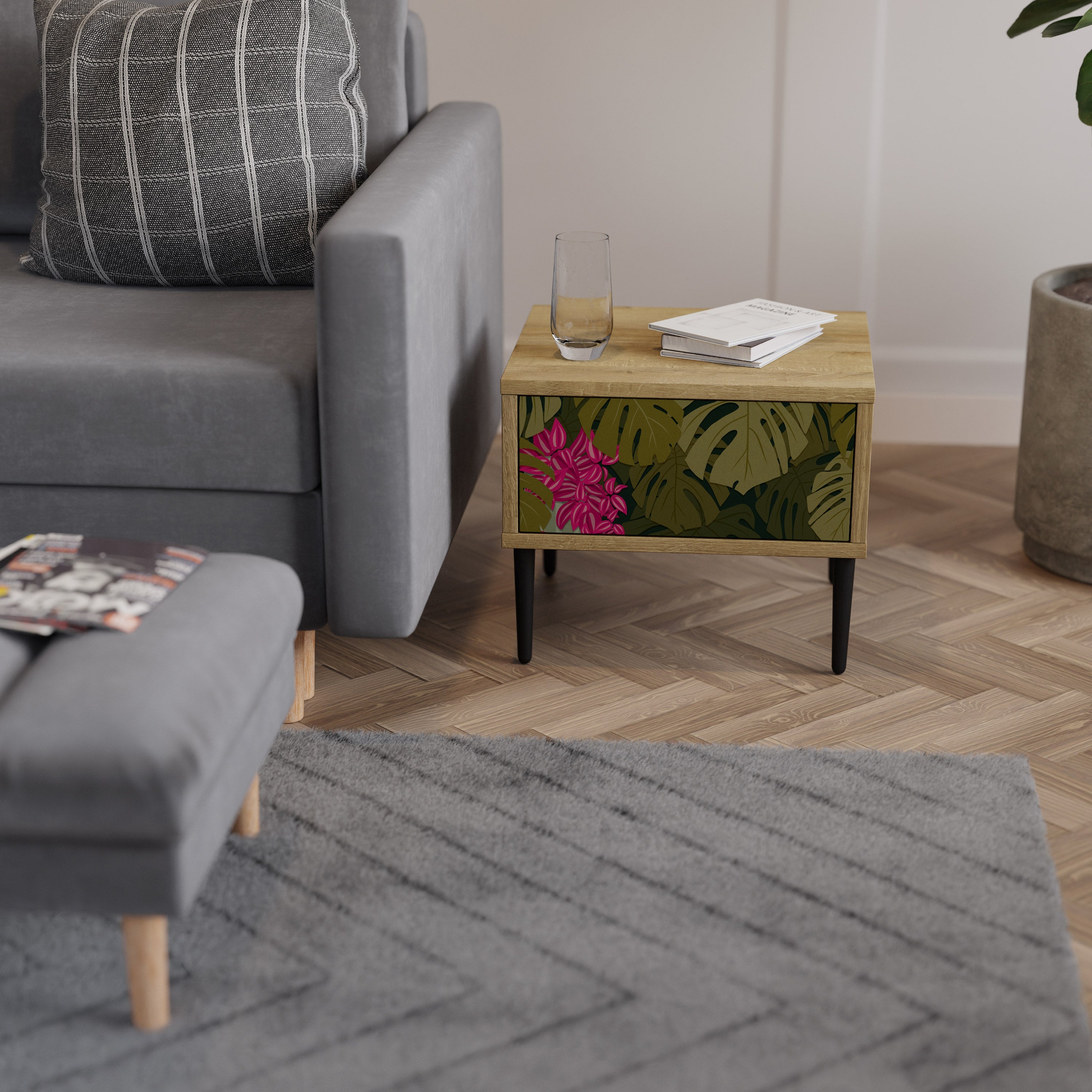 TROPICAL BEAUTY Nachttisch in Eichenoptik