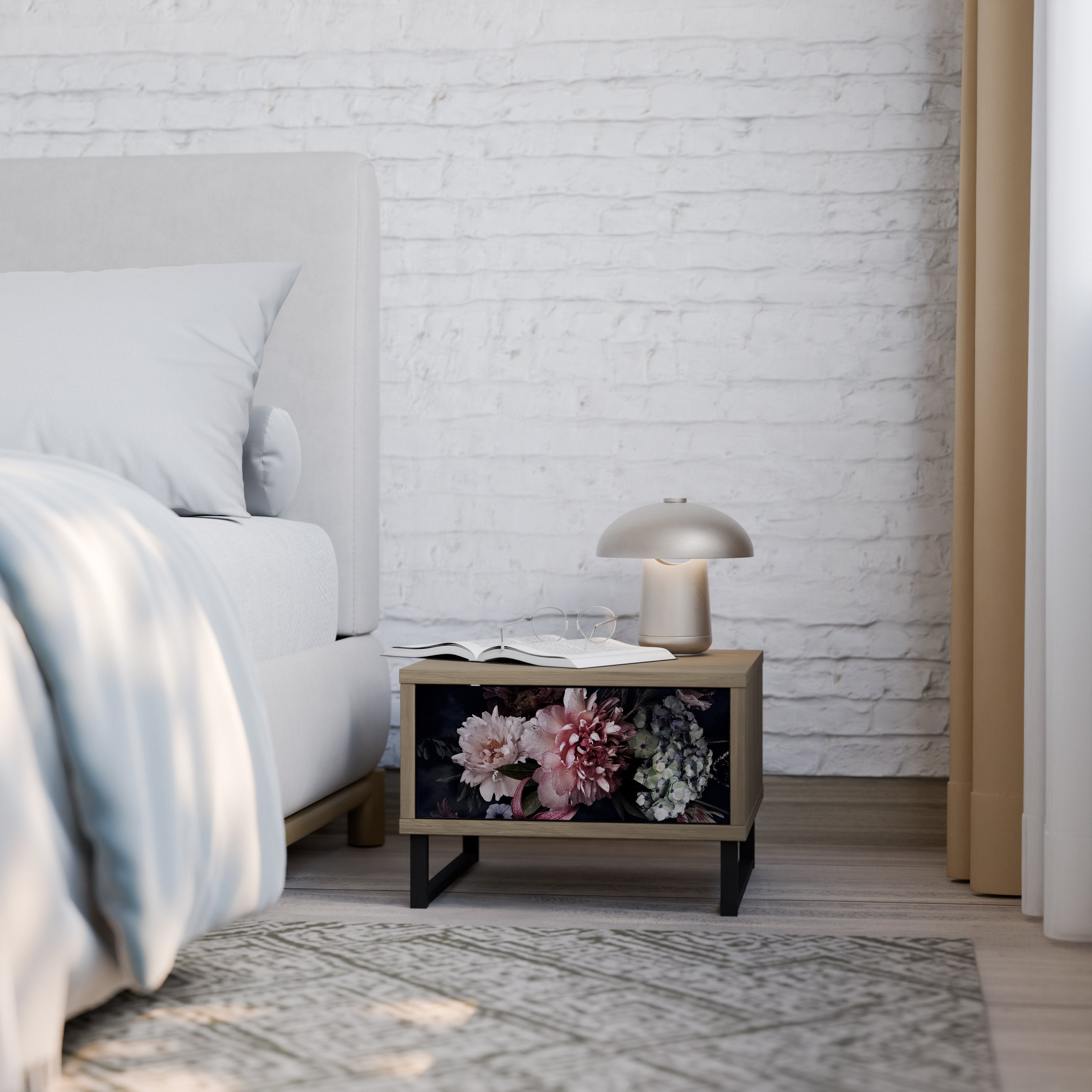 PURE BLOSSOM Nachttisch in Eichenoptik