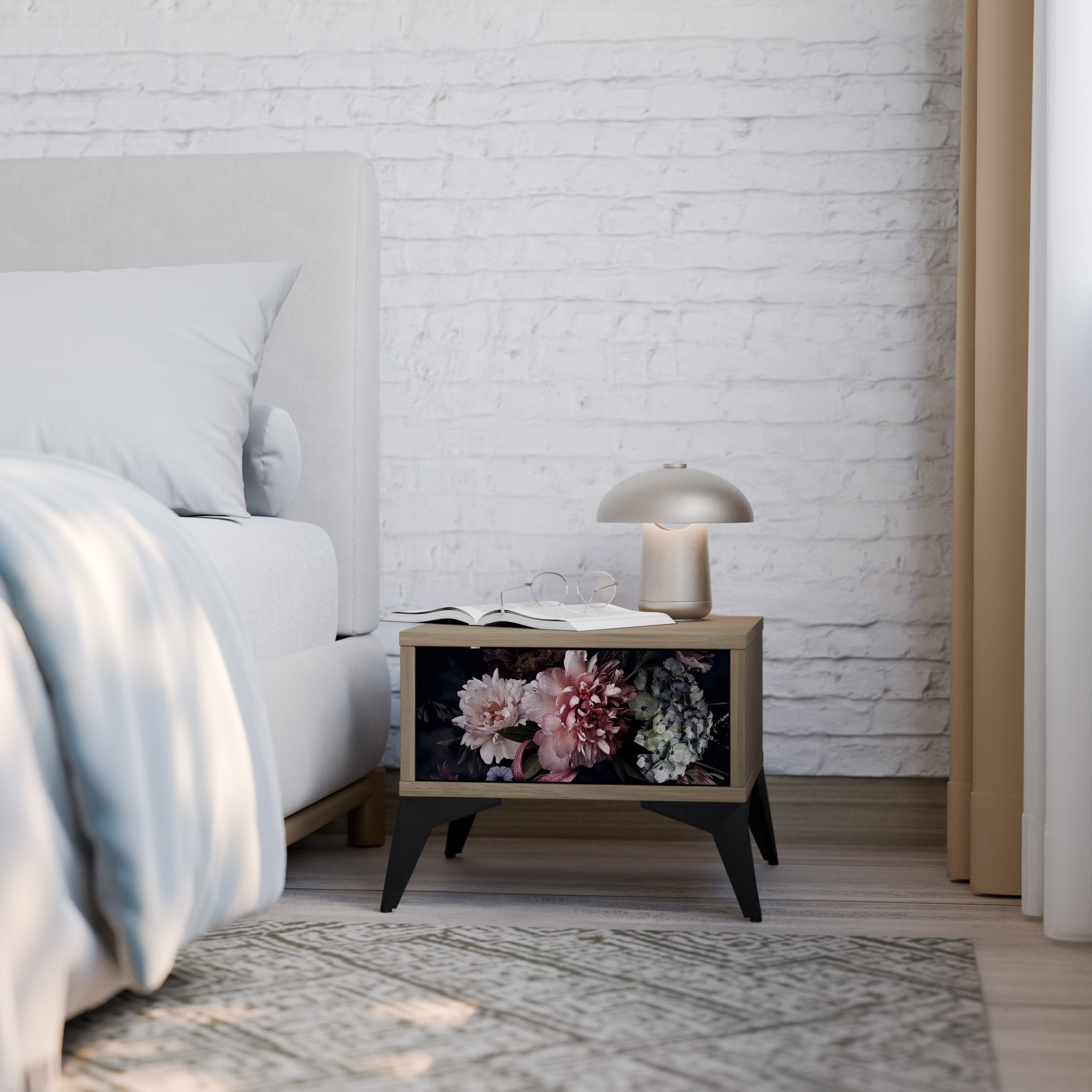 PURE BLOSSOM Nachttisch in Eichenoptik