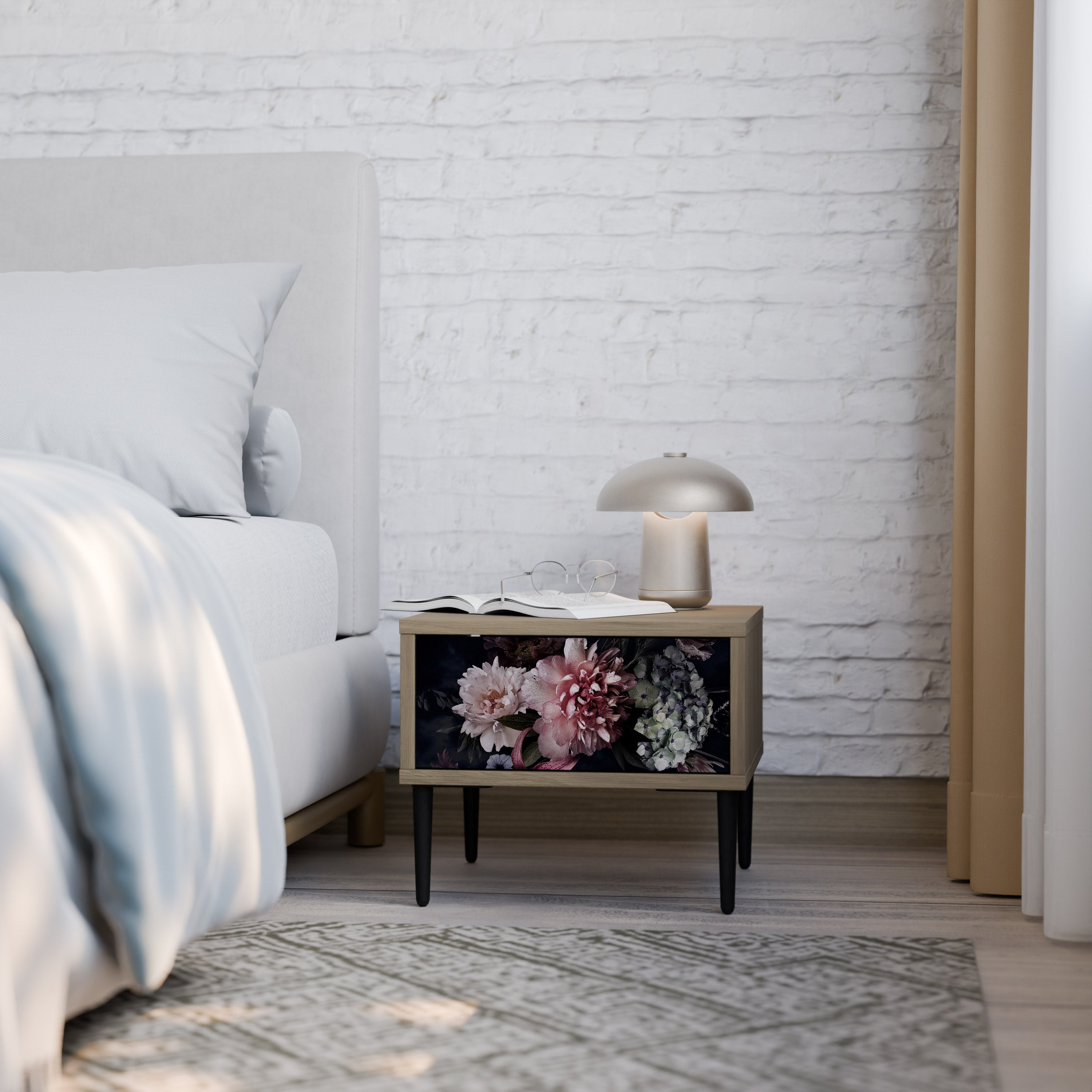 PURE BLOSSOM Nachttisch in Eichenoptik
