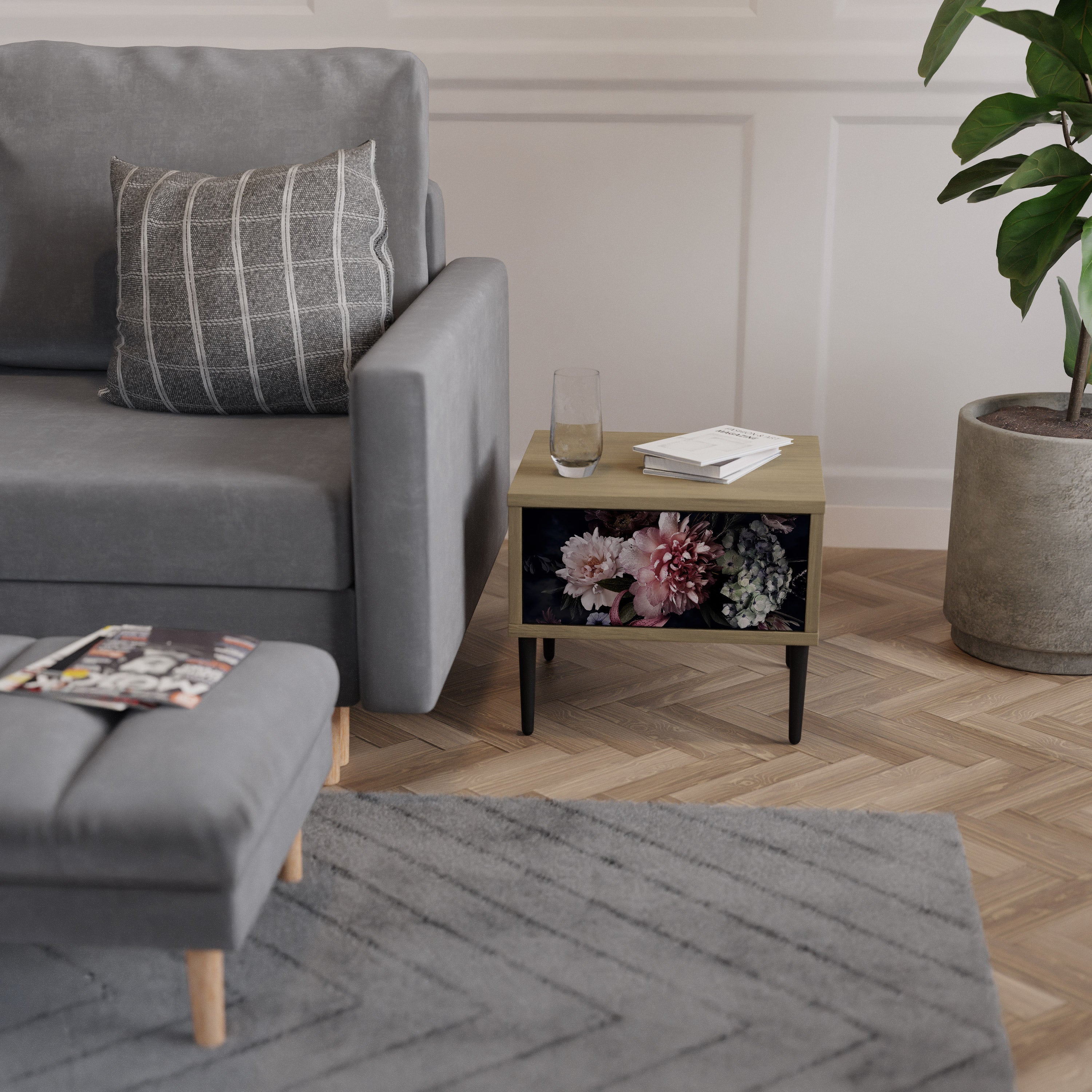 PURE BLOSSOM Nachttisch in Eichenoptik