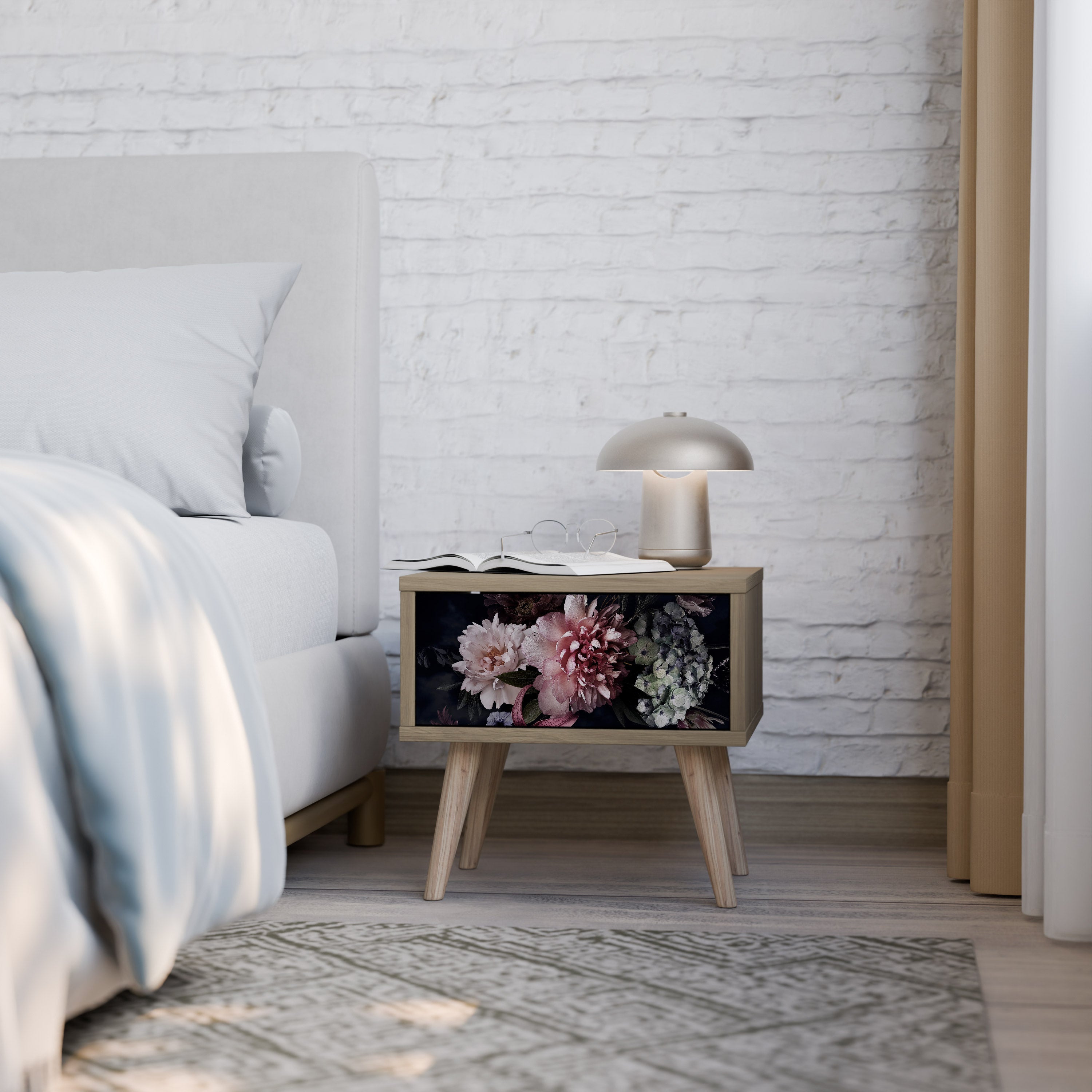 PURE BLOSSOM Nachttisch in Eichenoptik