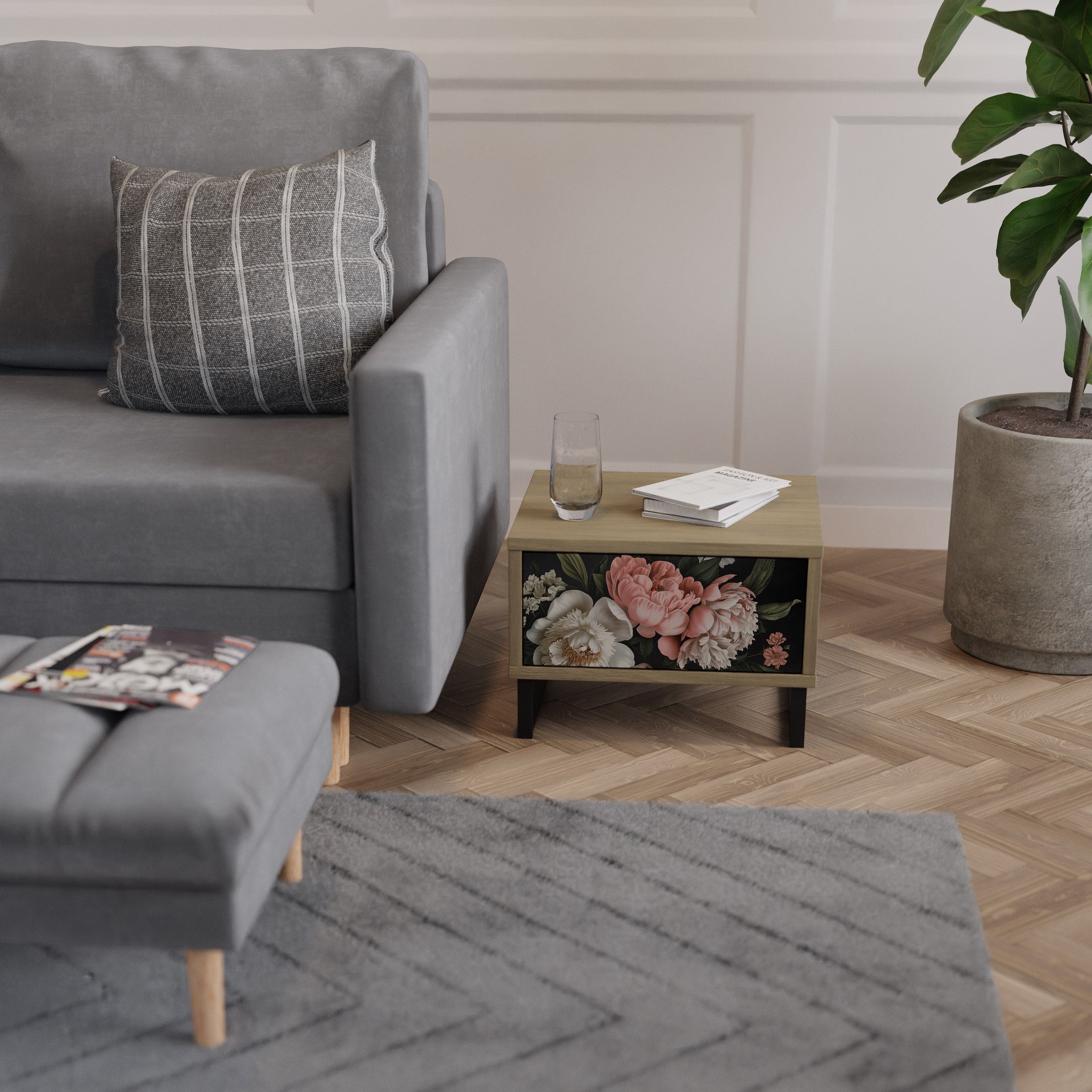 LUSH ELEGANCE Nachttisch in Eichenoptik