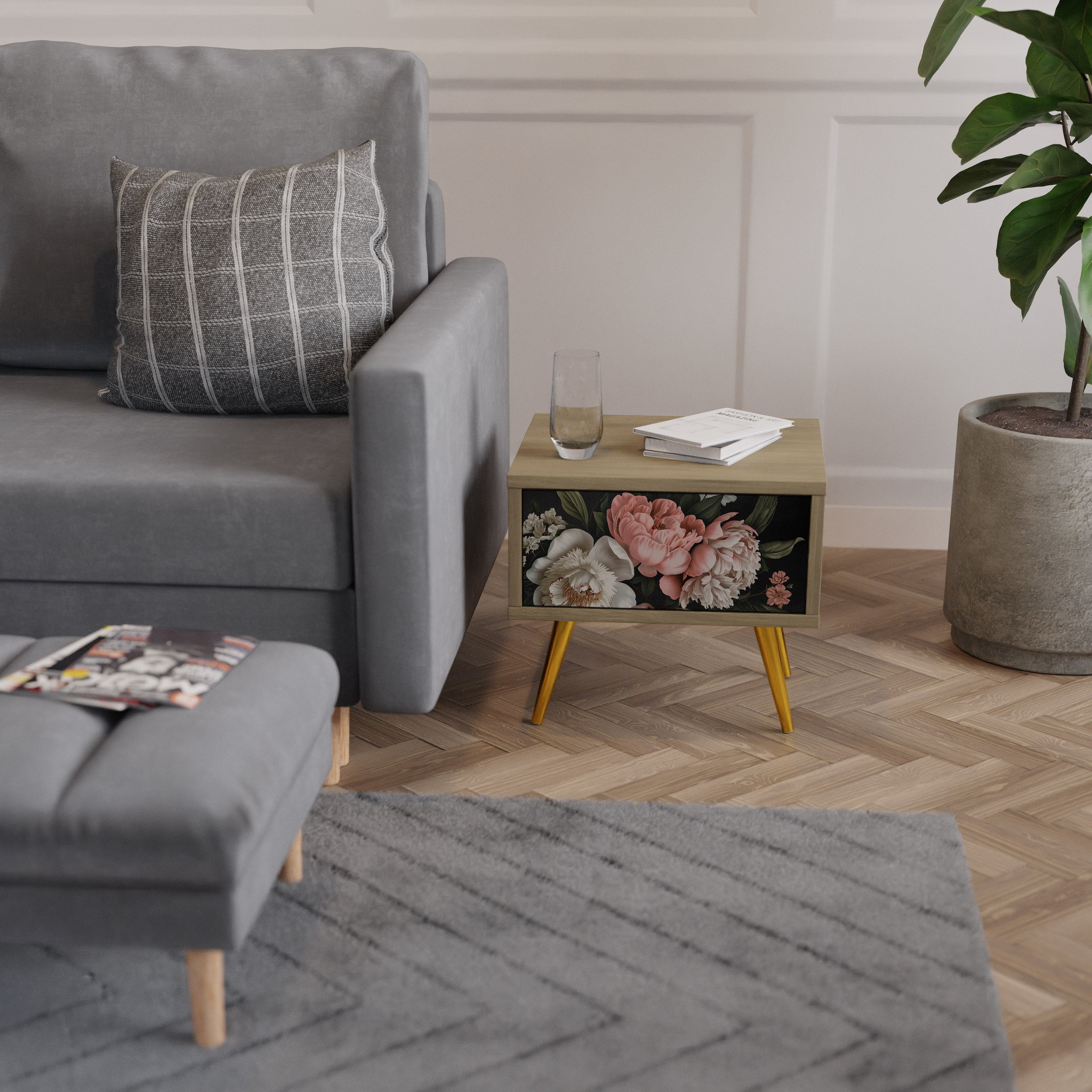LUSH ELEGANCE Nachttisch in Eichenoptik