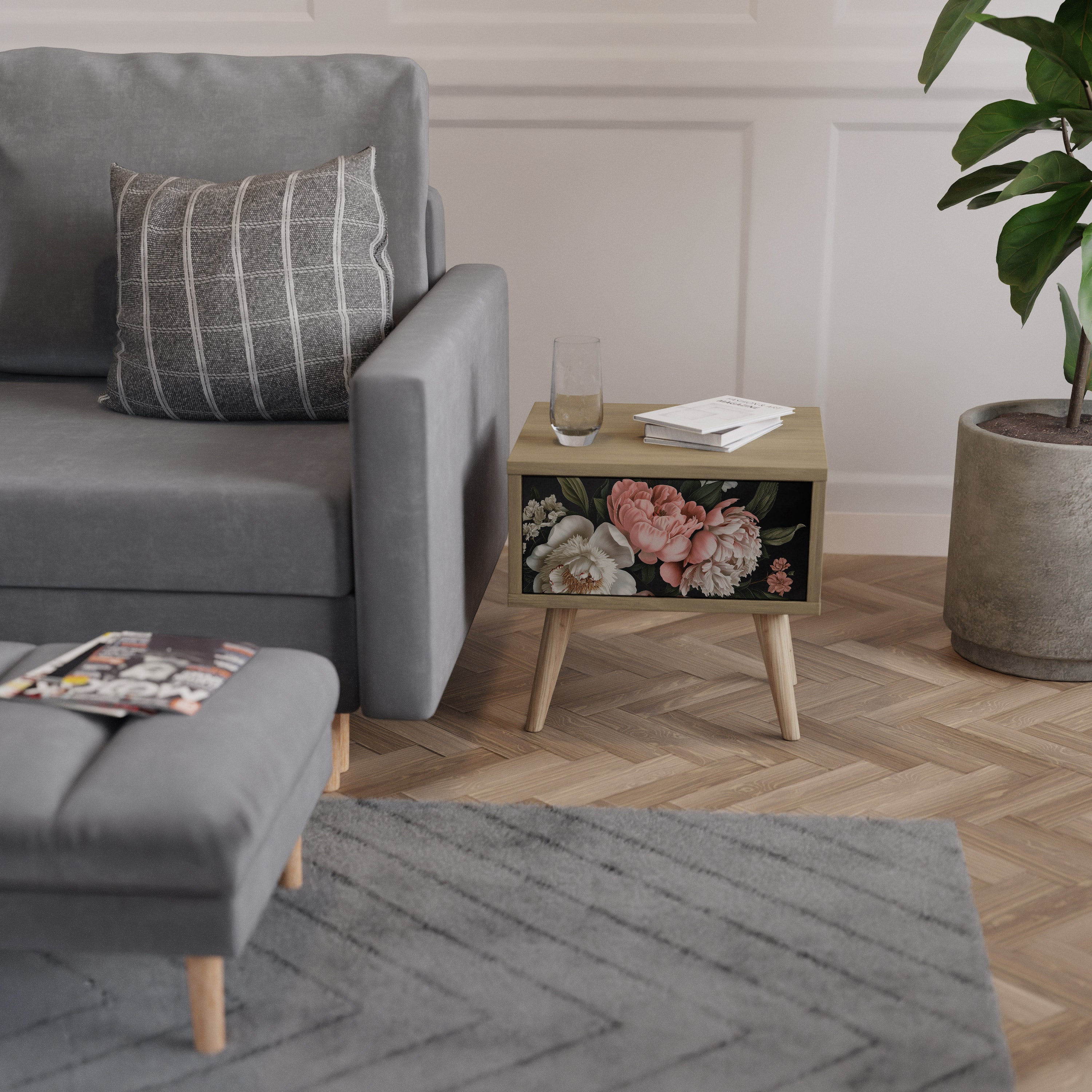 LUSH ELEGANCE Nachttisch in Eichenoptik