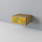 YELLOW CHINOISERIE Nightstand in Oak Effect