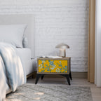YELLOW CHINOISERIE Nightstand in Oak Effect