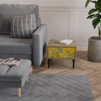 YELLOW CHINOISERIE Nightstand in Oak Effect