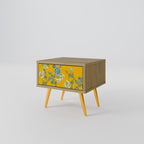 YELLOW CHINOISERIE Nightstand in Oak Effect