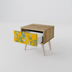 YELLOW CHINOISERIE Nightstand in Oak Effect