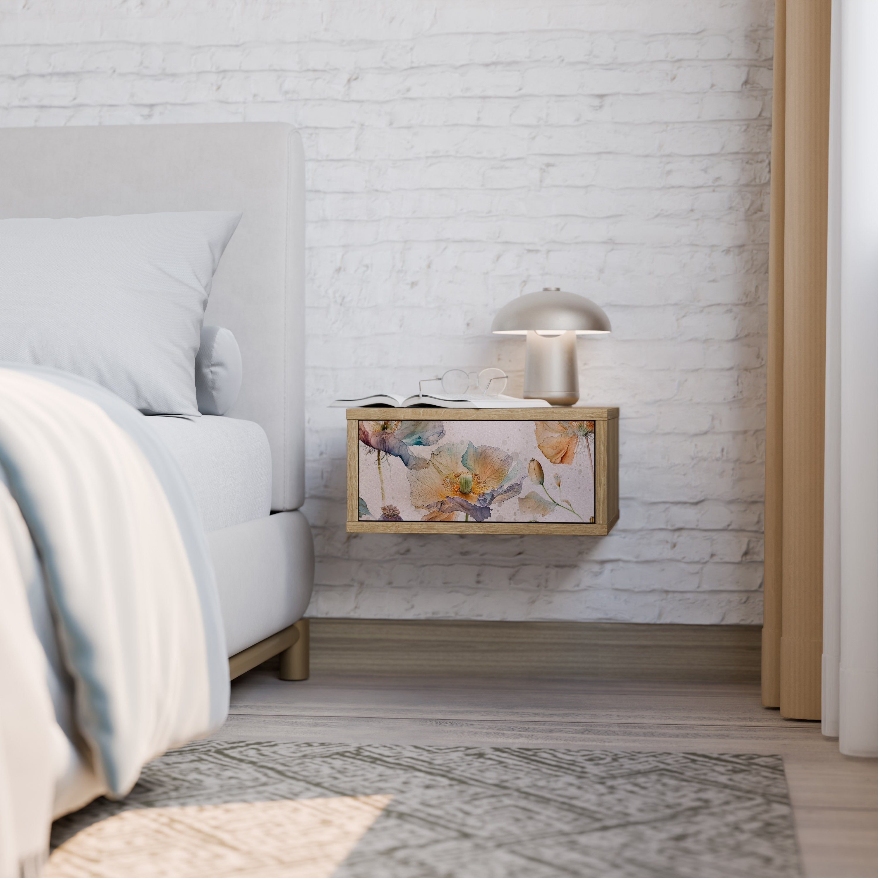 SOFTEN POPPY Nachttisch in Eichenoptik
