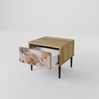 SOFTEN POPPY Nightstand in Oak Effect