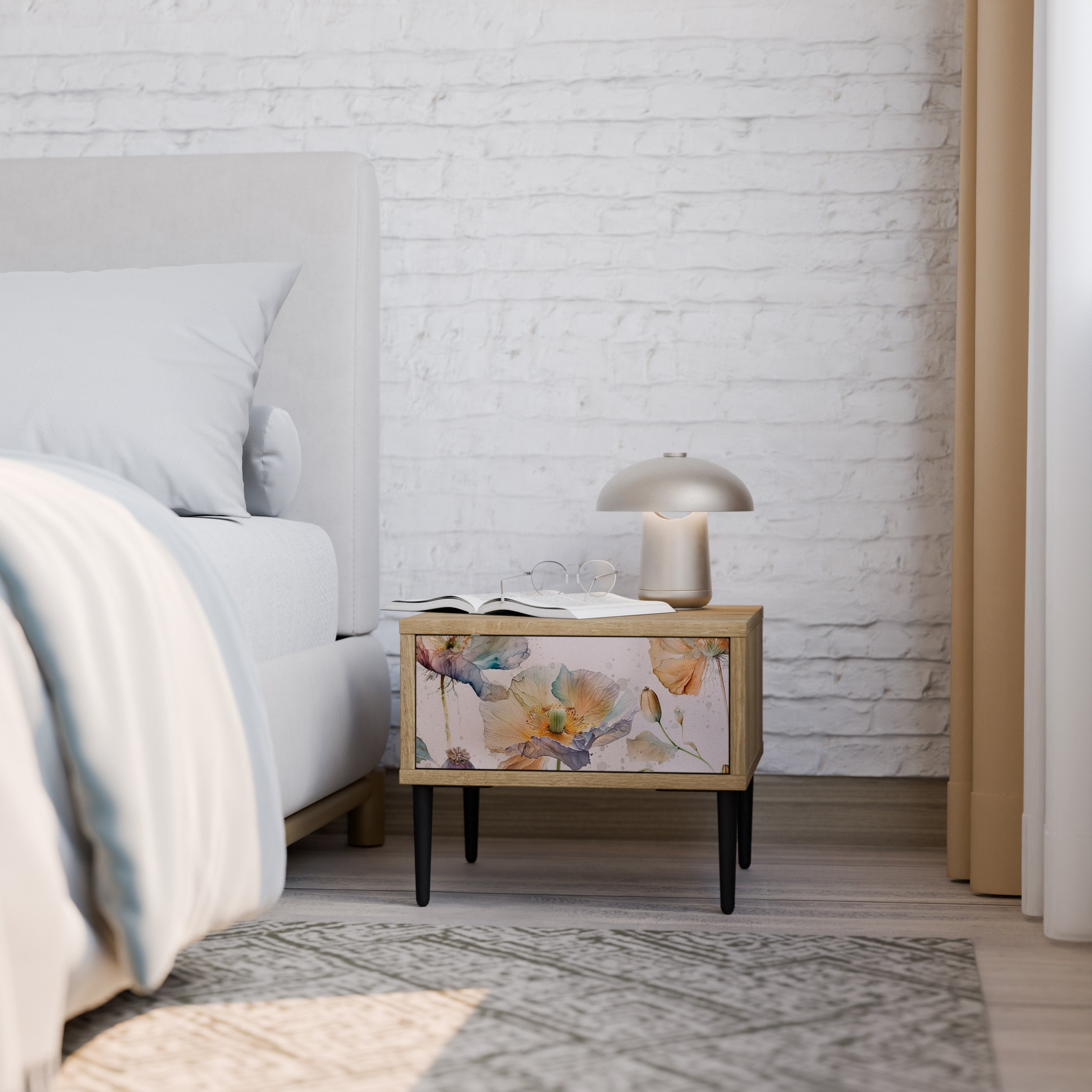SOFTEN POPPY Nachttisch in Eichenoptik