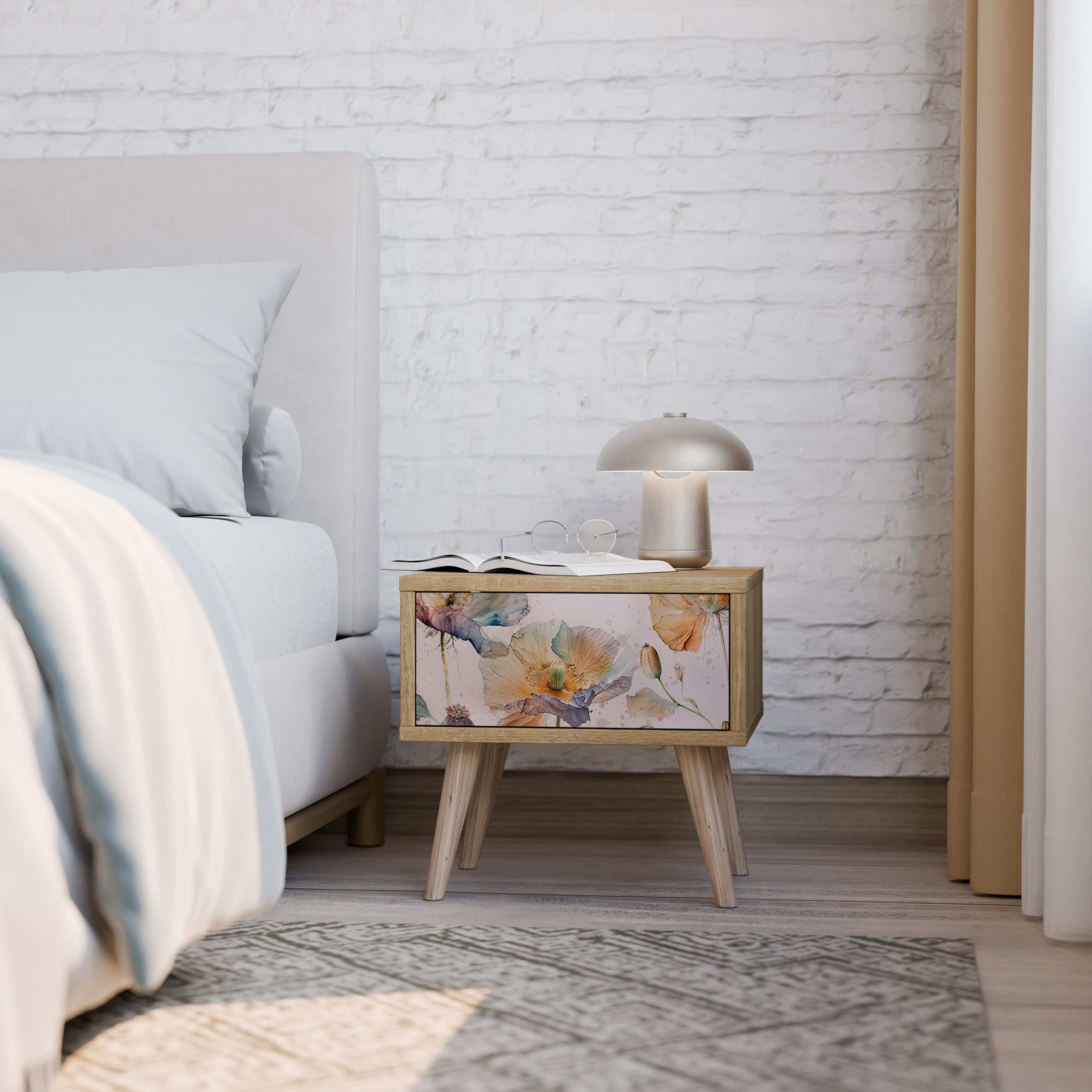 SOFTEN POPPY Nachttisch in Eichenoptik